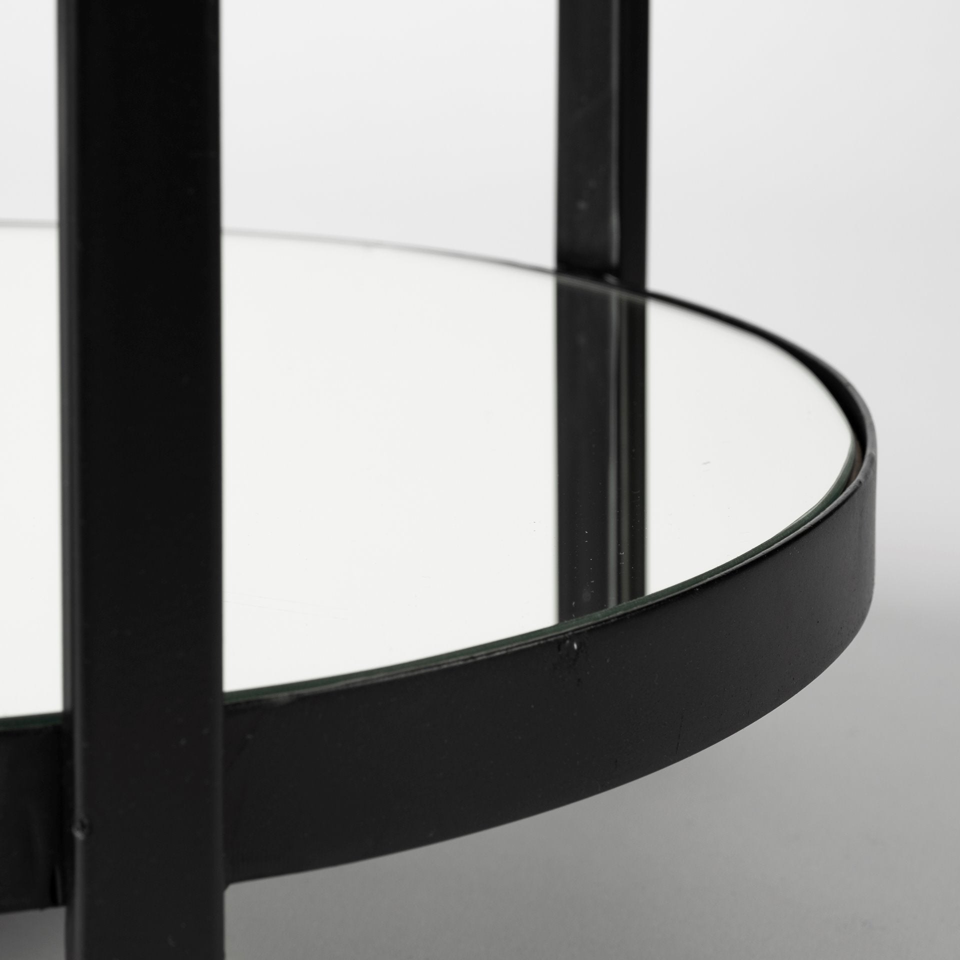 Eleonore Black Metal Frame Two - Tier w/Glass Shelves Bar Cart - Central Designs