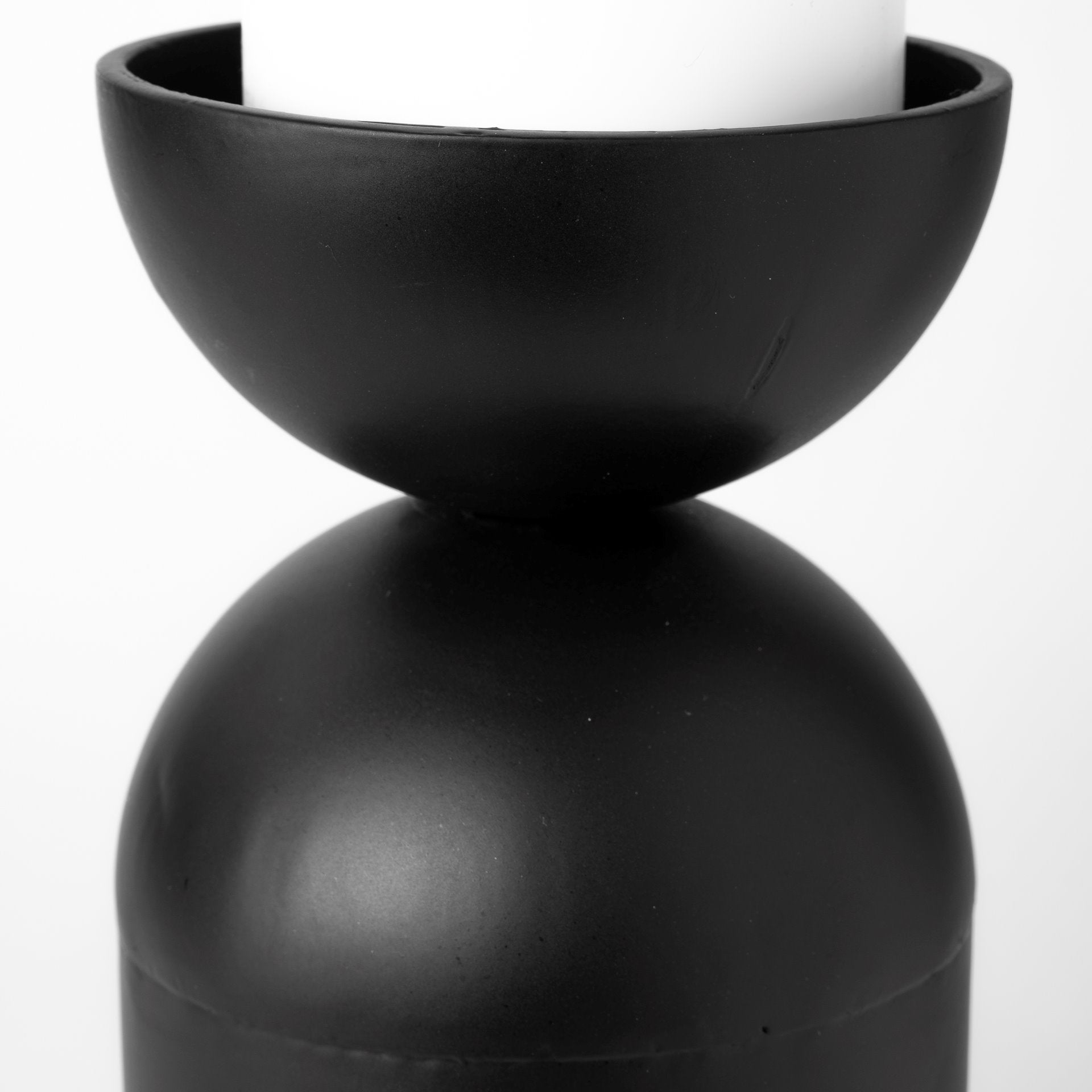 Alex Small Black Metal Cylindrical Table Candle Holder - Central Designs