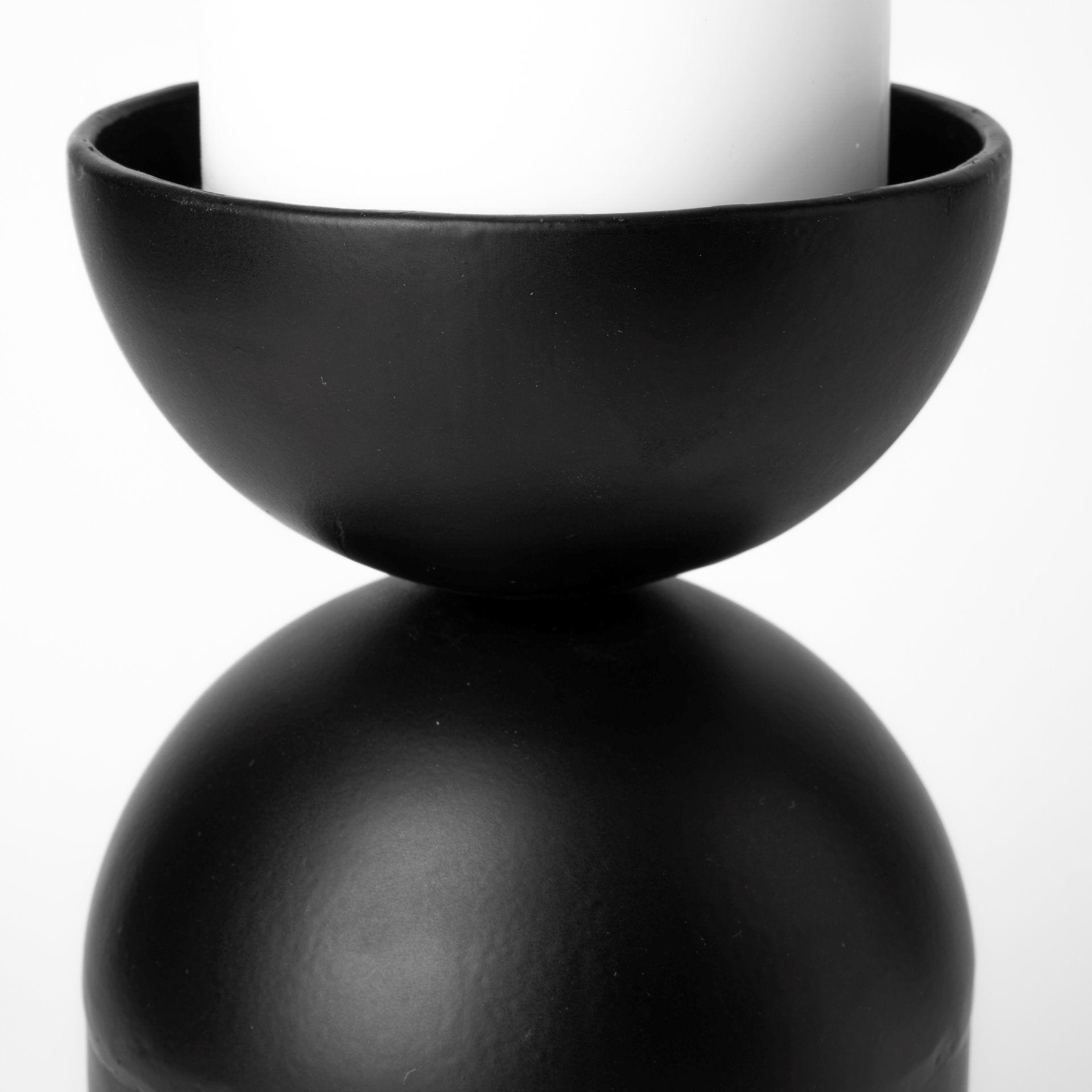 Alex Large Black Metal Cylindrical Table Candle Holder - Central Designs
