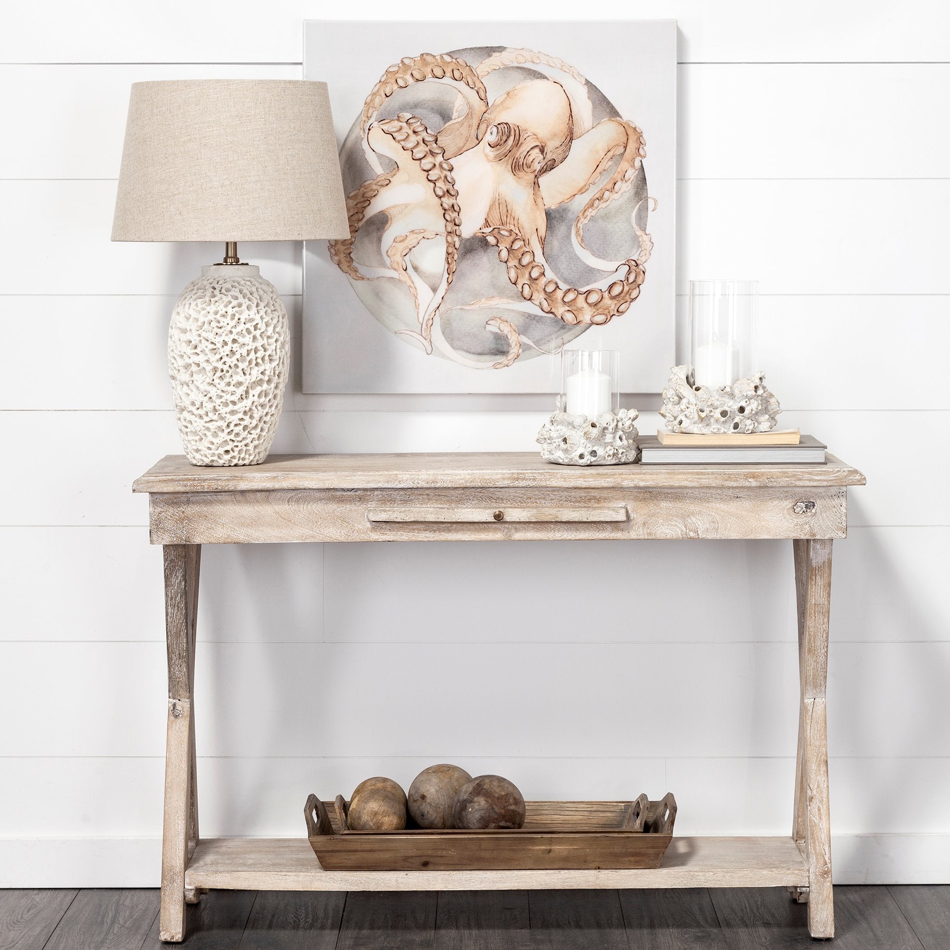 Carrick (Set of 3) Natural Wood Decorative Spheres - Central Designs