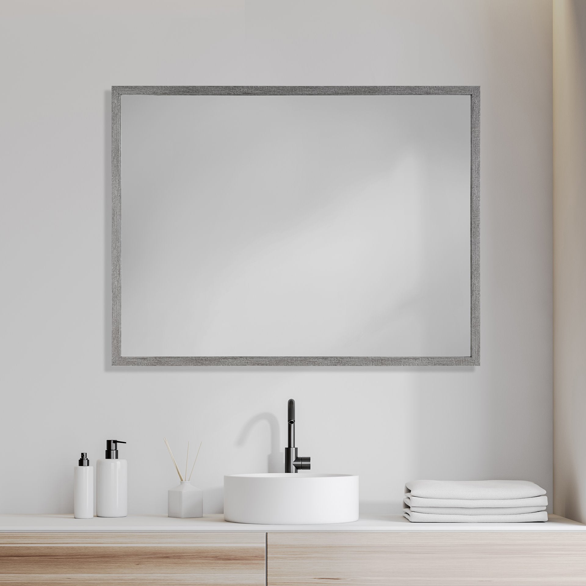 Bristol Grey Plain 3Mil Mirror 30 x 40