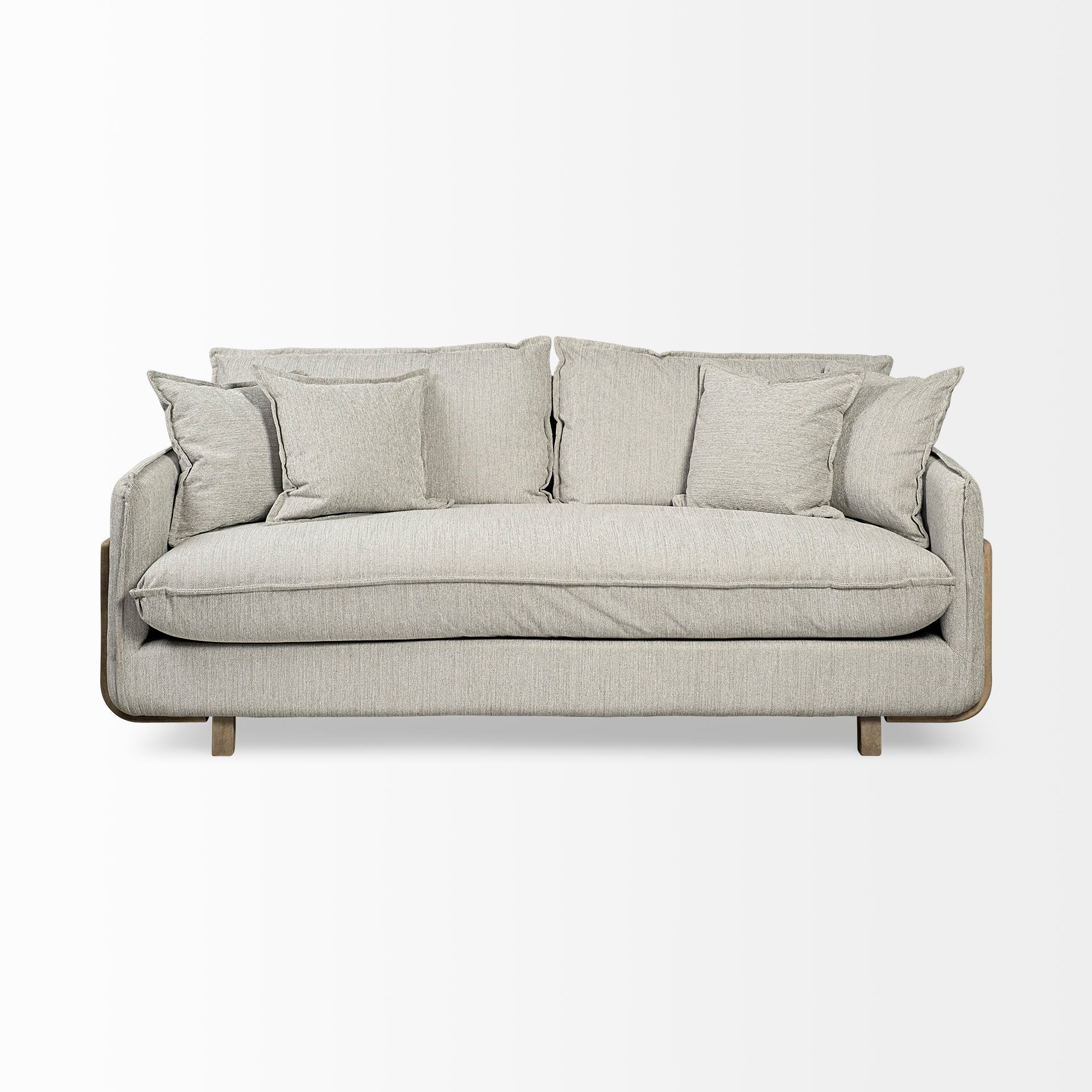Roy I 84" Frost Gray Upholstered Three Seater Sofa