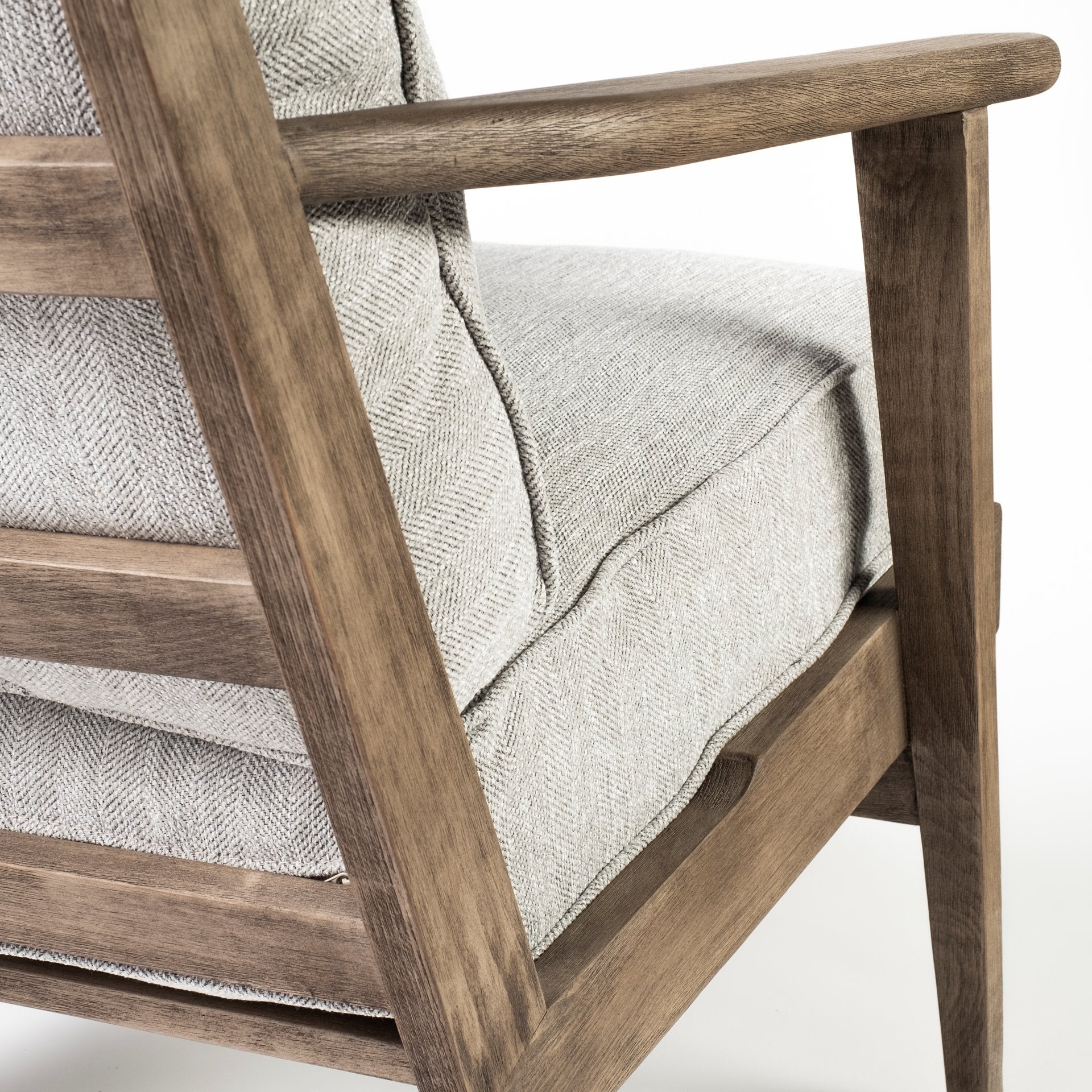 Olympus VI Frost Grey Fabric Wrapped Wooden Frame Accent Chair - Central Designs