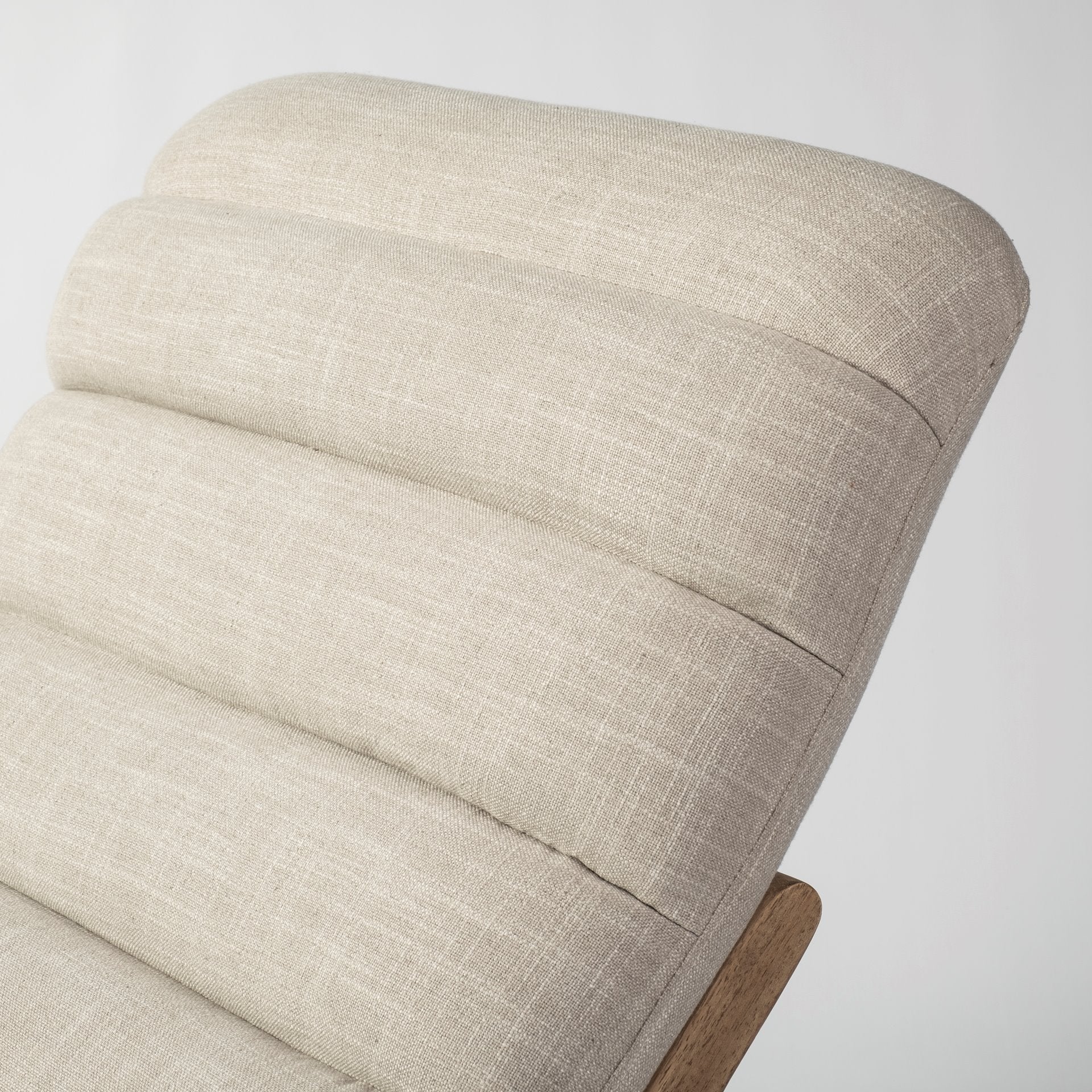 Pierre Beige Fabric Upholstered Armless Chaise Lounge Chair - Central Designs