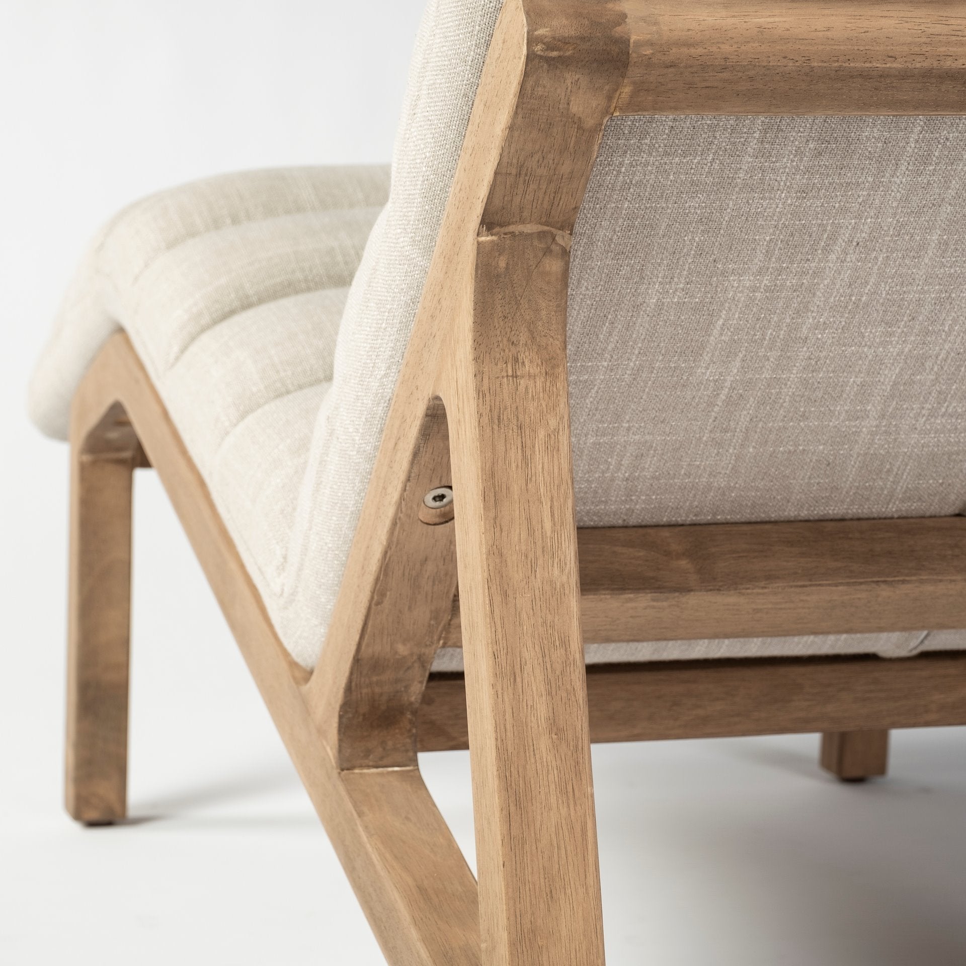 Pierre Beige Fabric Upholstered Armless Chaise Lounge Chair - Central Designs