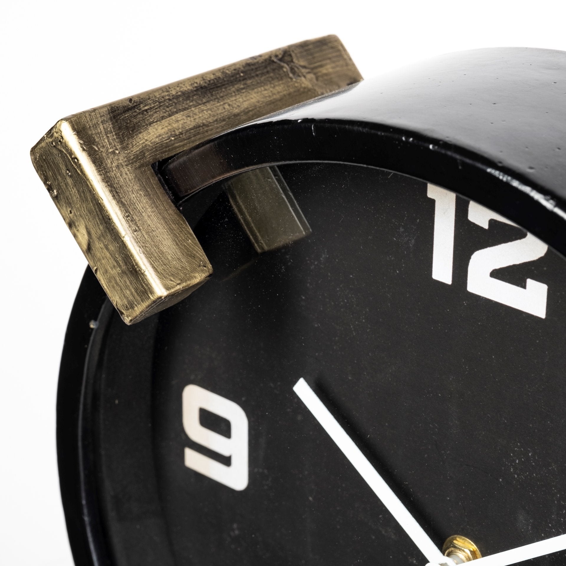 Agar Black Metal Round Table Clock - Central Designs