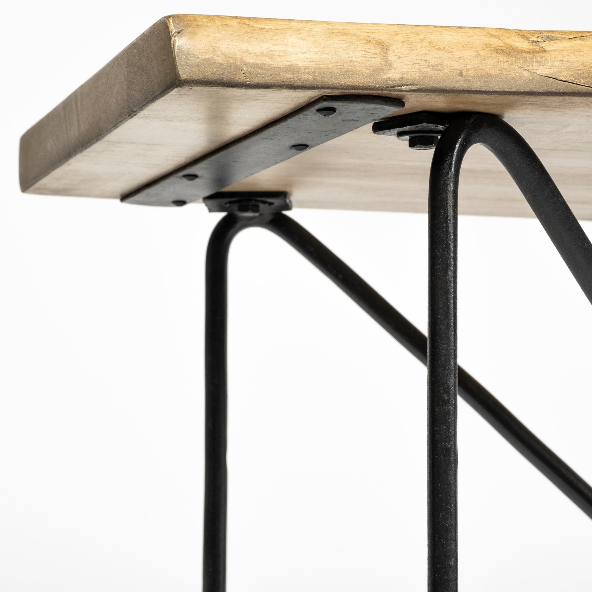 Papillion I 66L x 16W Blonde Wood and Iron Console Table - Central Designs