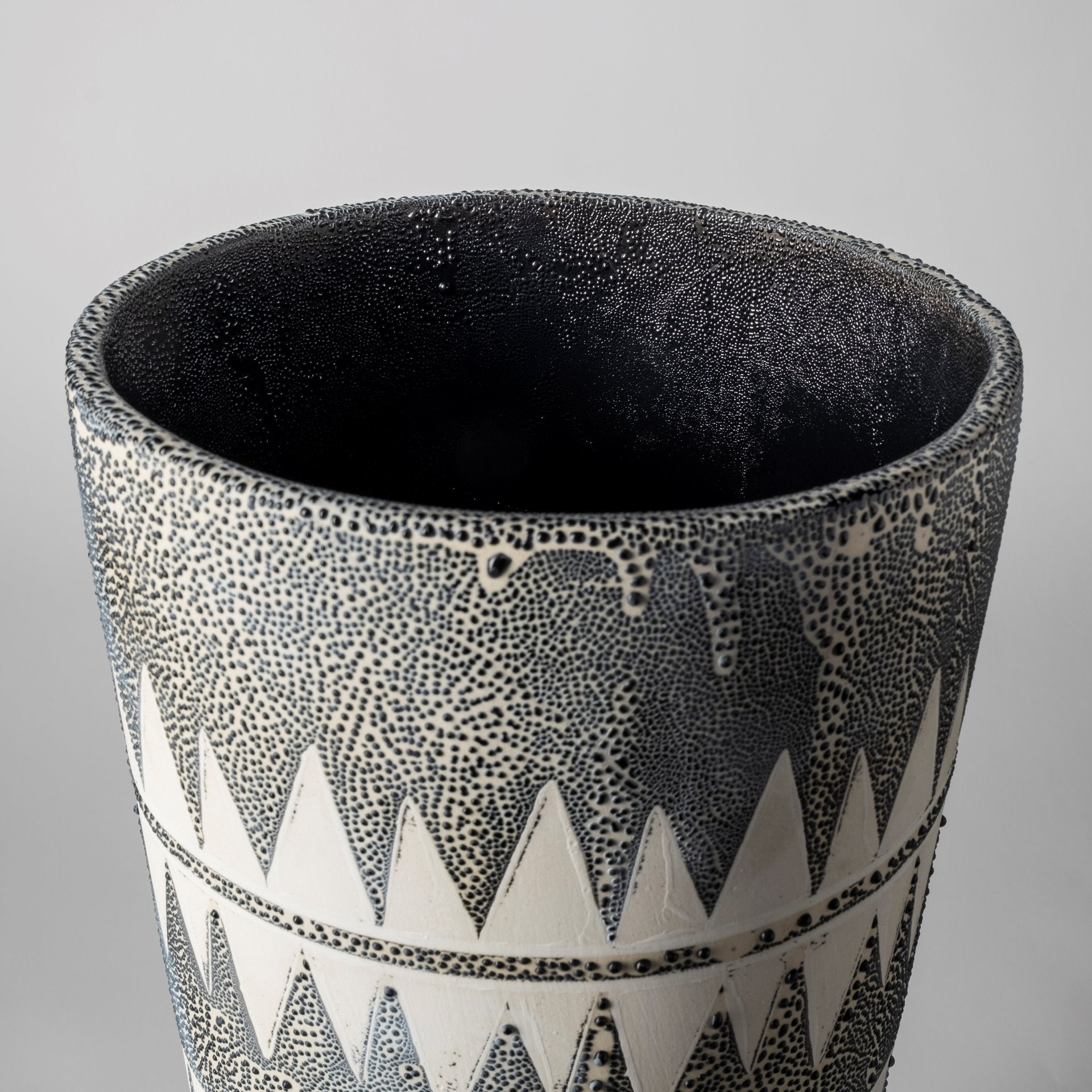 Delaney Tall Gray Patterned Ceramic Vase