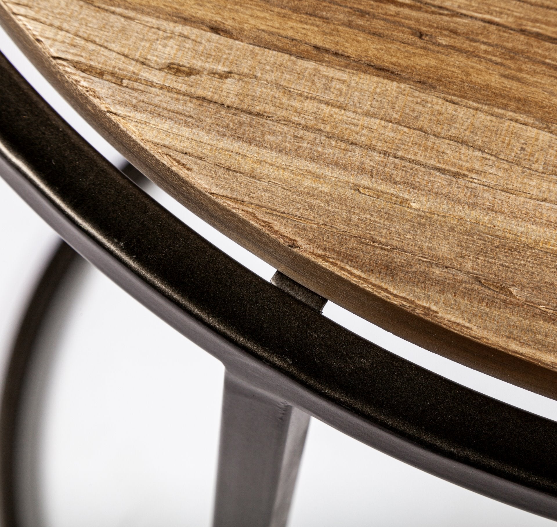 Glover (Set of 3) 20L x 20W Brown Wood Round Top W/Metal Nesting Accent Tables - Central Designs