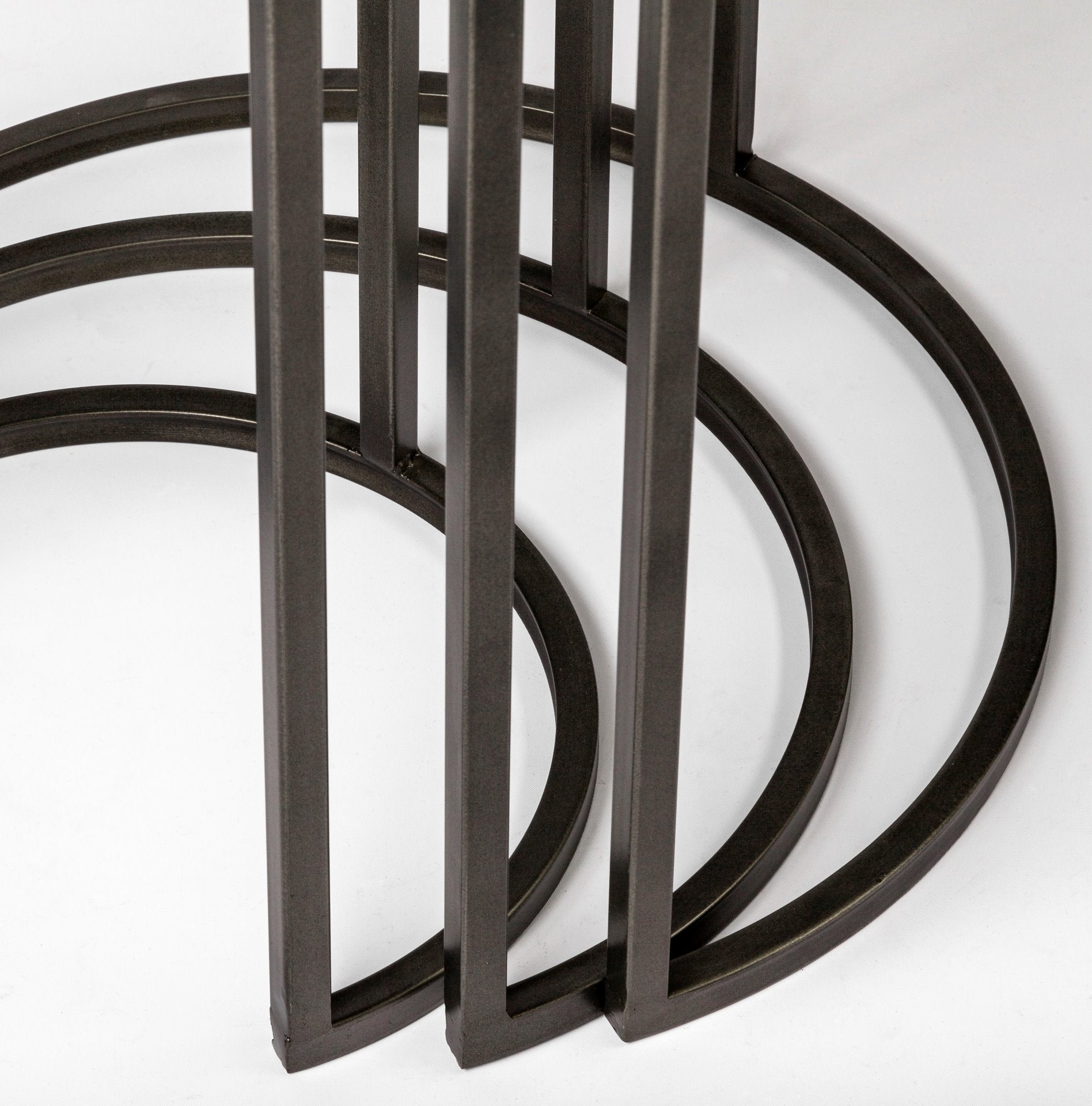 Glover (Set of 3) 20L x 20W Brown Wood Round Top W/Metal Nesting Accent Tables - Central Designs