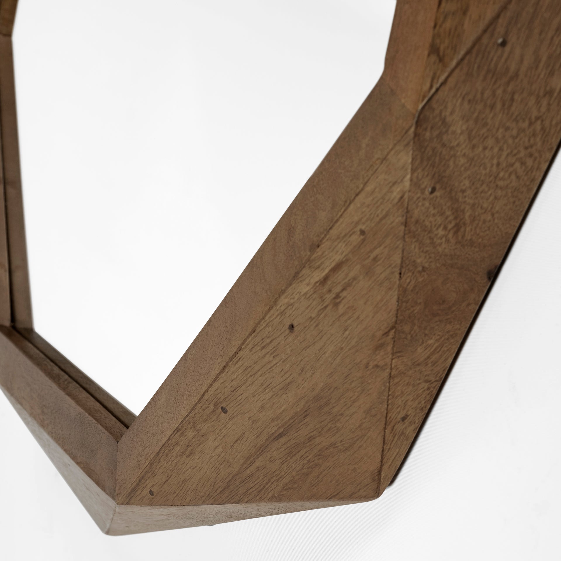 Aramis II 41L x 41H Octagon Brown Wood Frame Wall Mirror - Central Designs