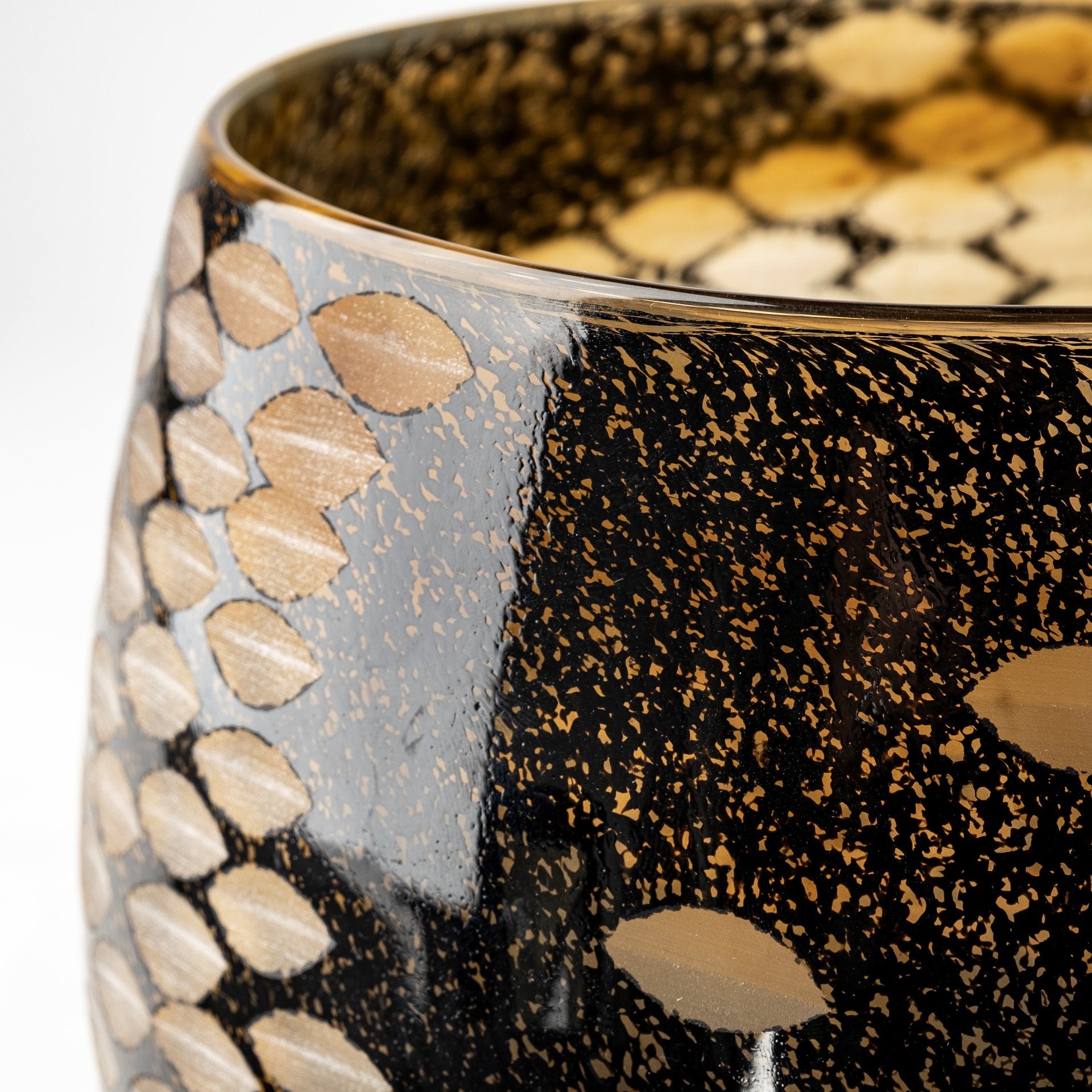 Mojave Small Black and Gold Detail Glass Vase - Central Designs