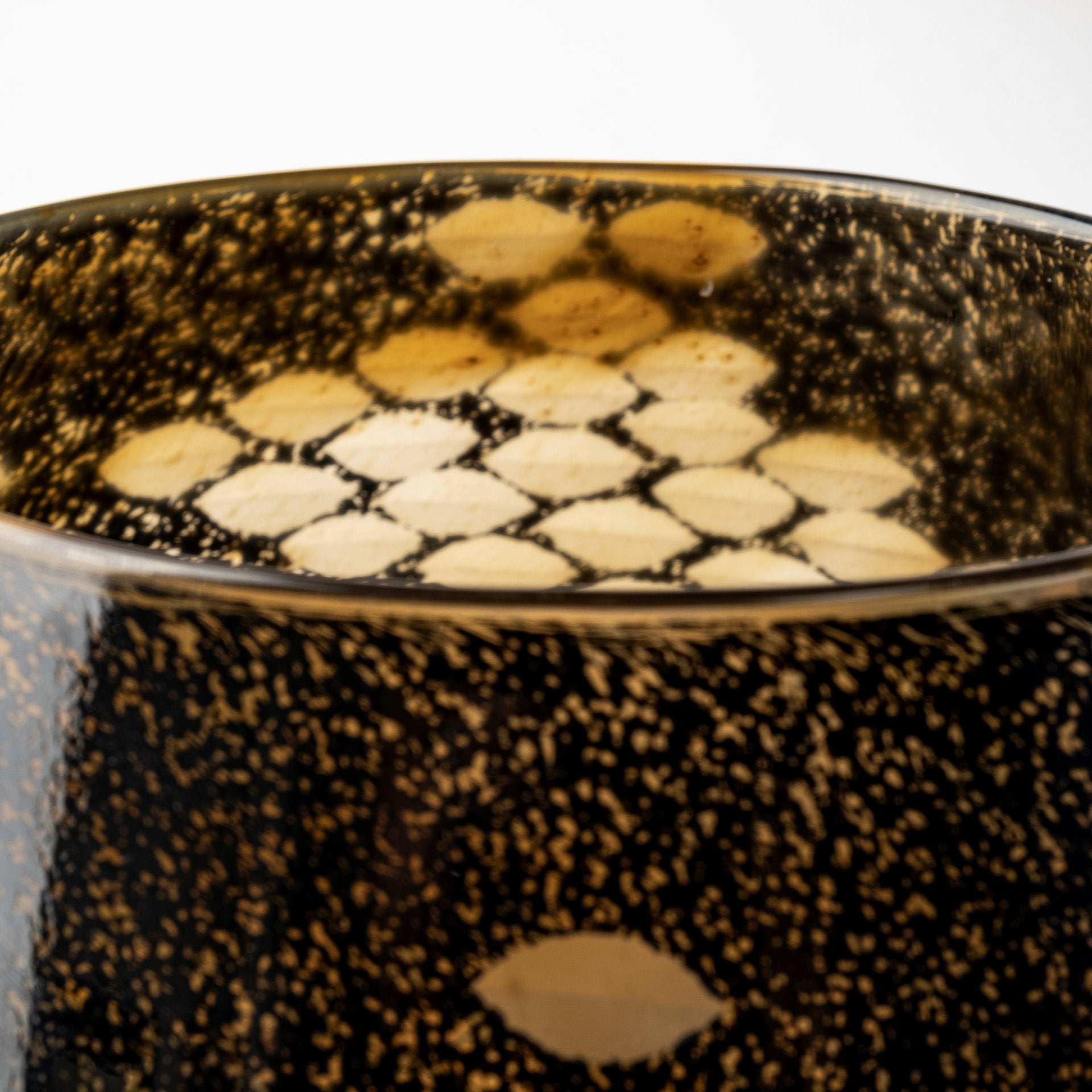 Mojave Small Black and Gold Detail Glass Vase - Central Designs