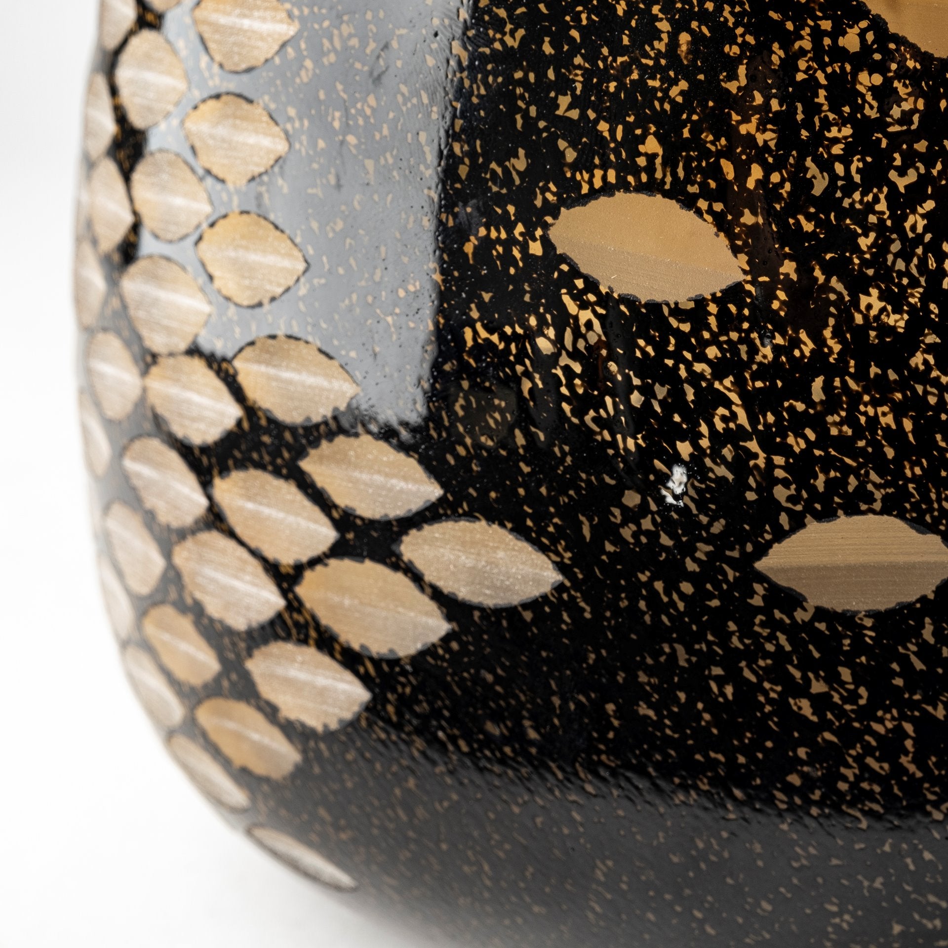 Mojave Small Black and Gold Detail Glass Vase - Central Designs