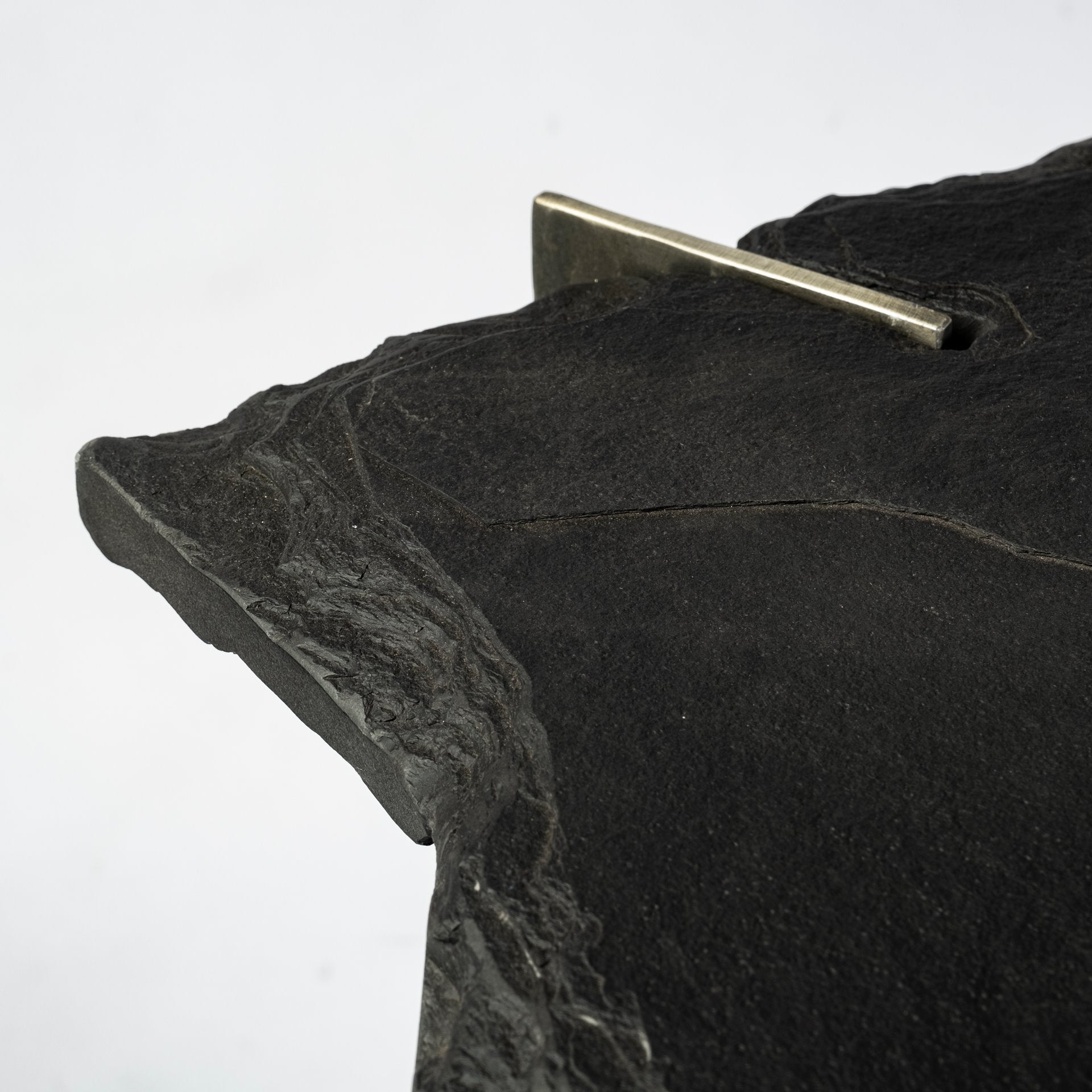 Shale III 50L x 20W Black Live - Edge Slate and Iron Console Table - Central Designs