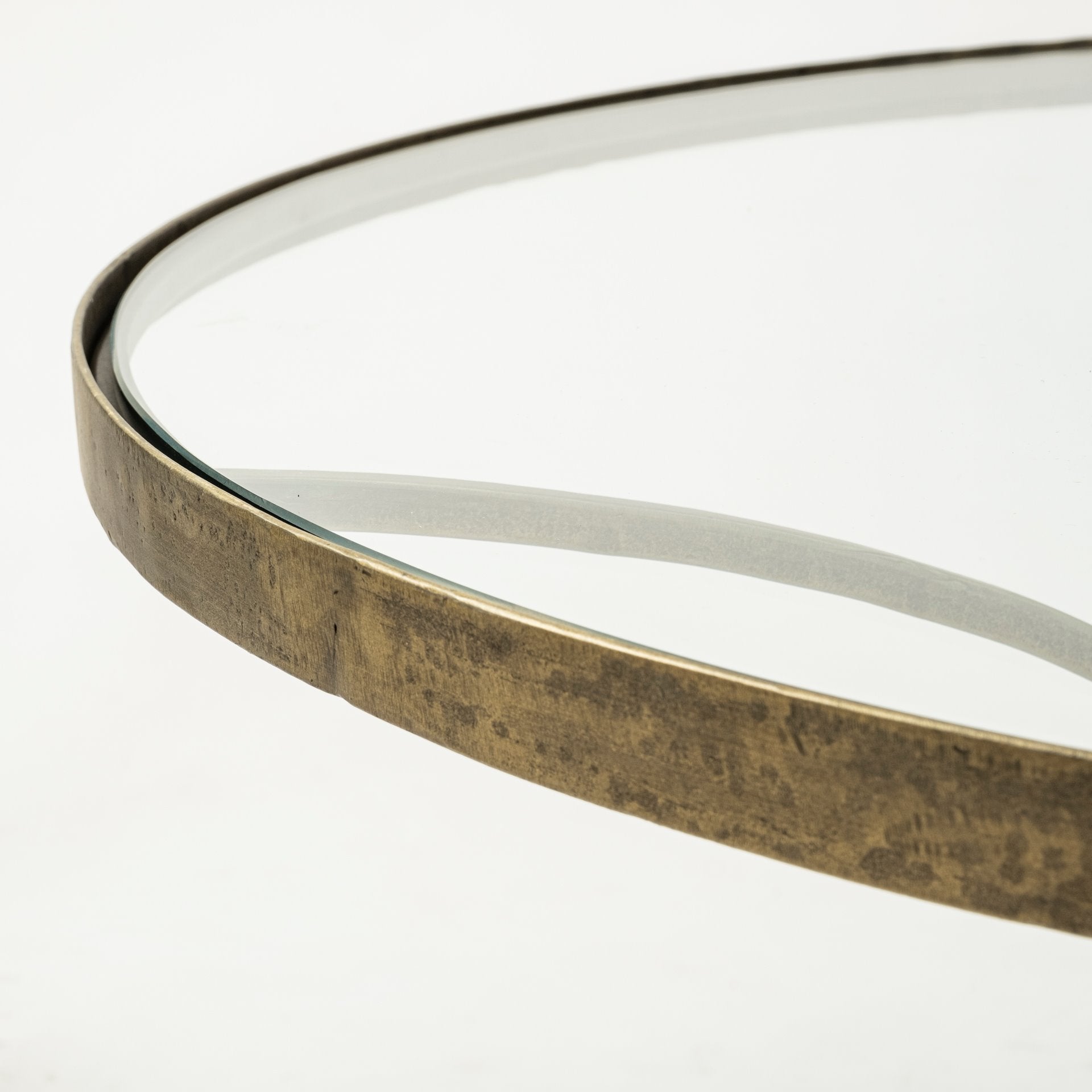 Jacinta 36" Round Glass Top Metal and Marble Pedestal Coffee Table - Central Designs