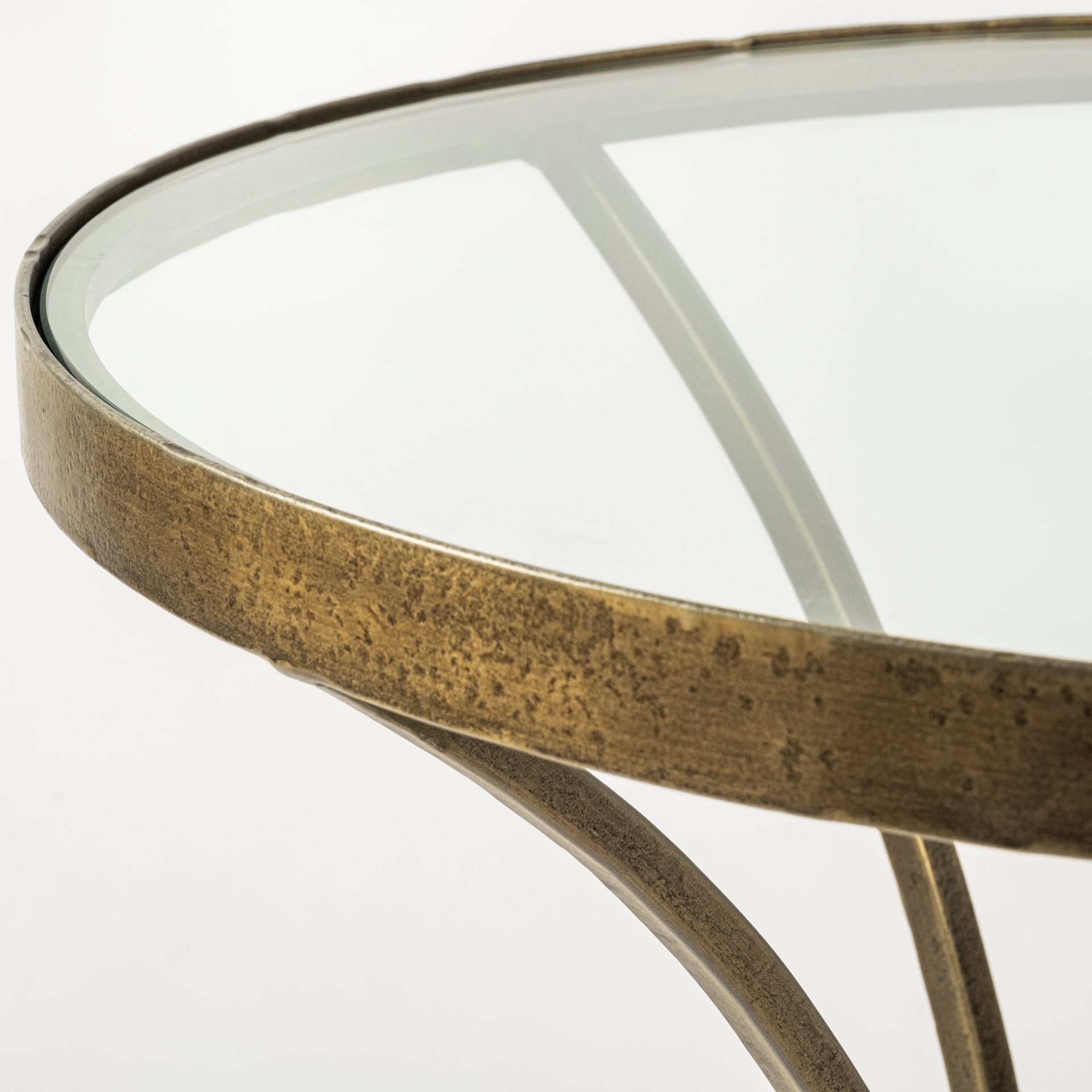 Jacinta II 21" Round Glass Top Metal and Marble Pedestal End/Side Table - Central Designs