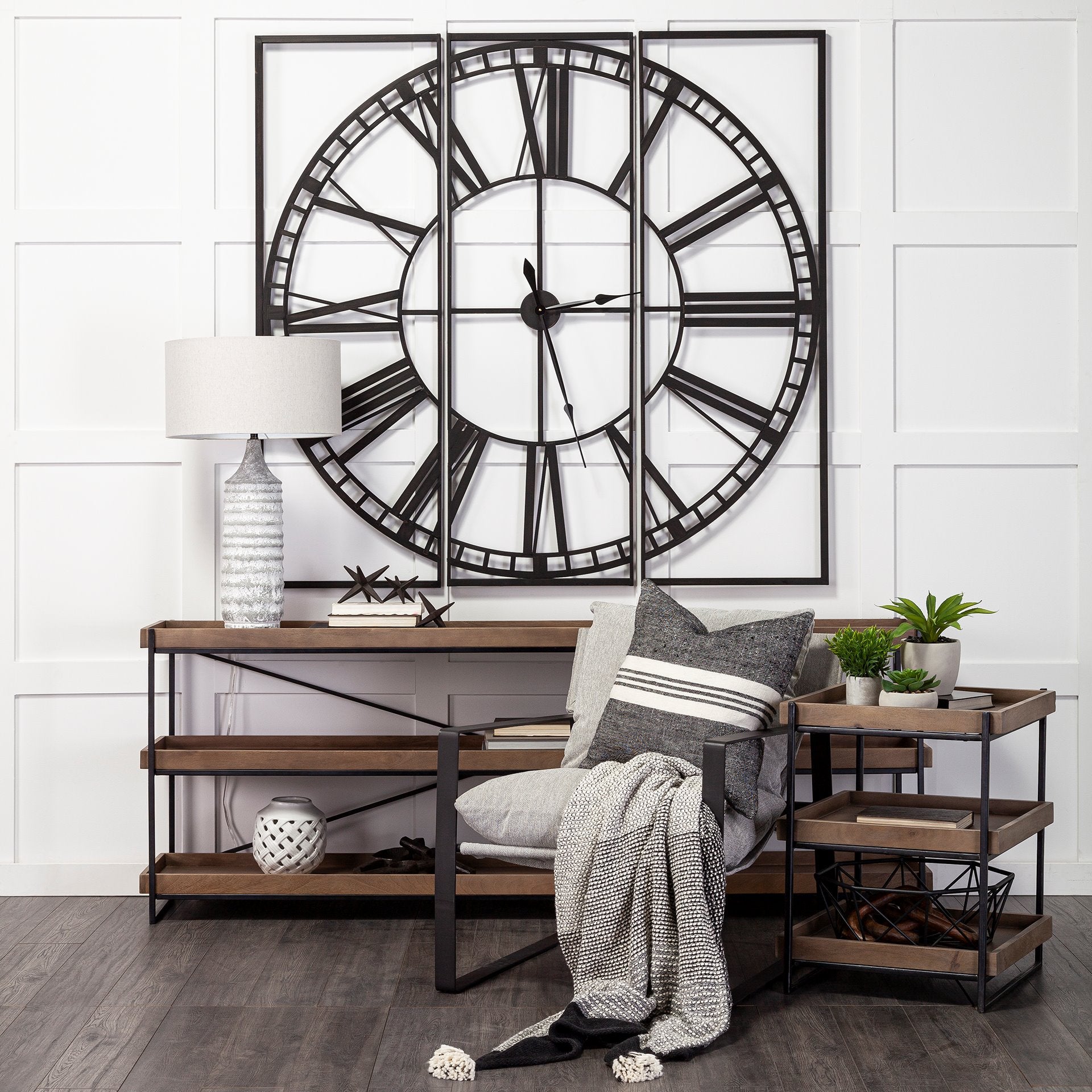 Norwood 60" Square Oversized+ Industrial Wall Clock - Central Designs