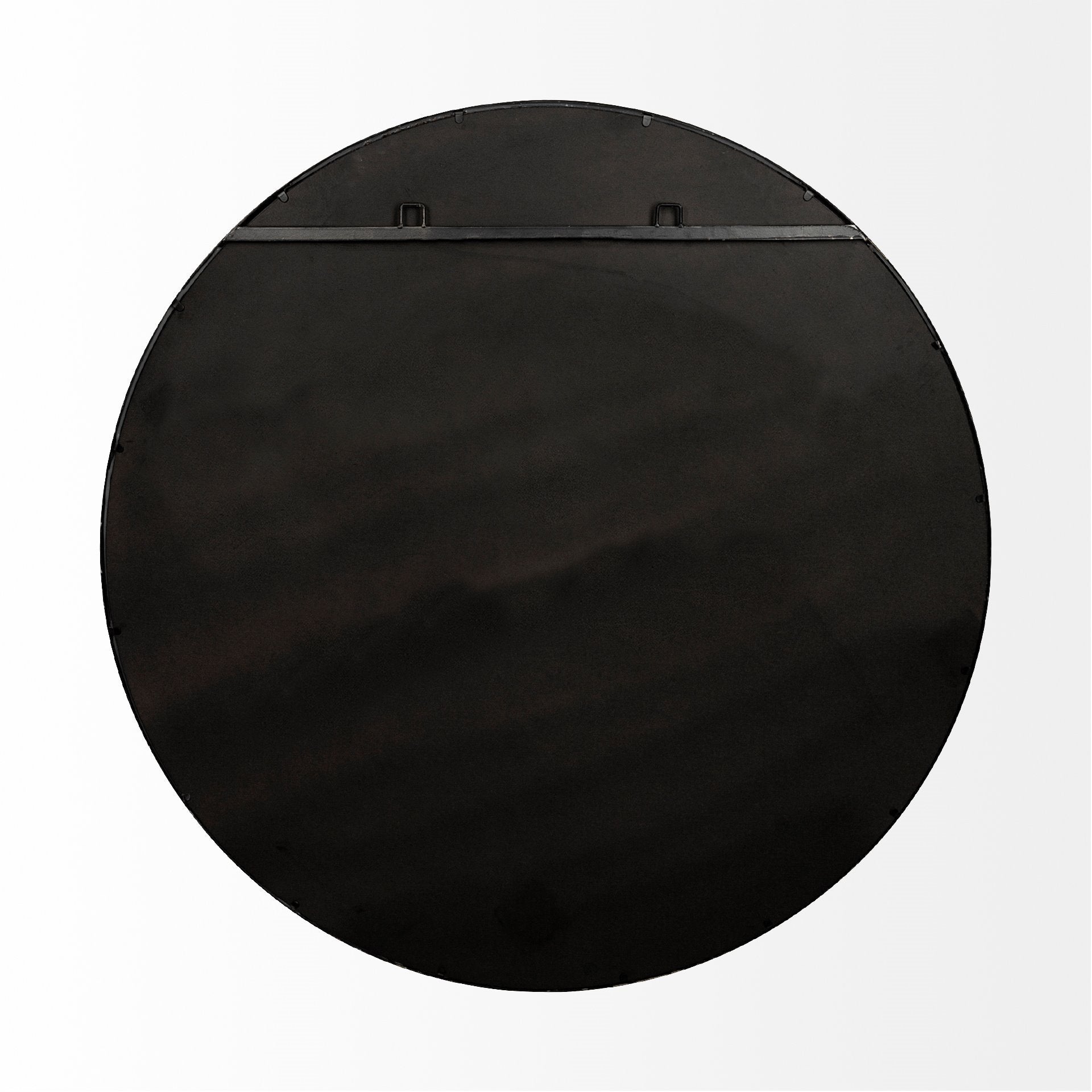 Piper 47.2L x 1.0W x 47.2H Large Black Metal Round Wall Mirror - Central Designs