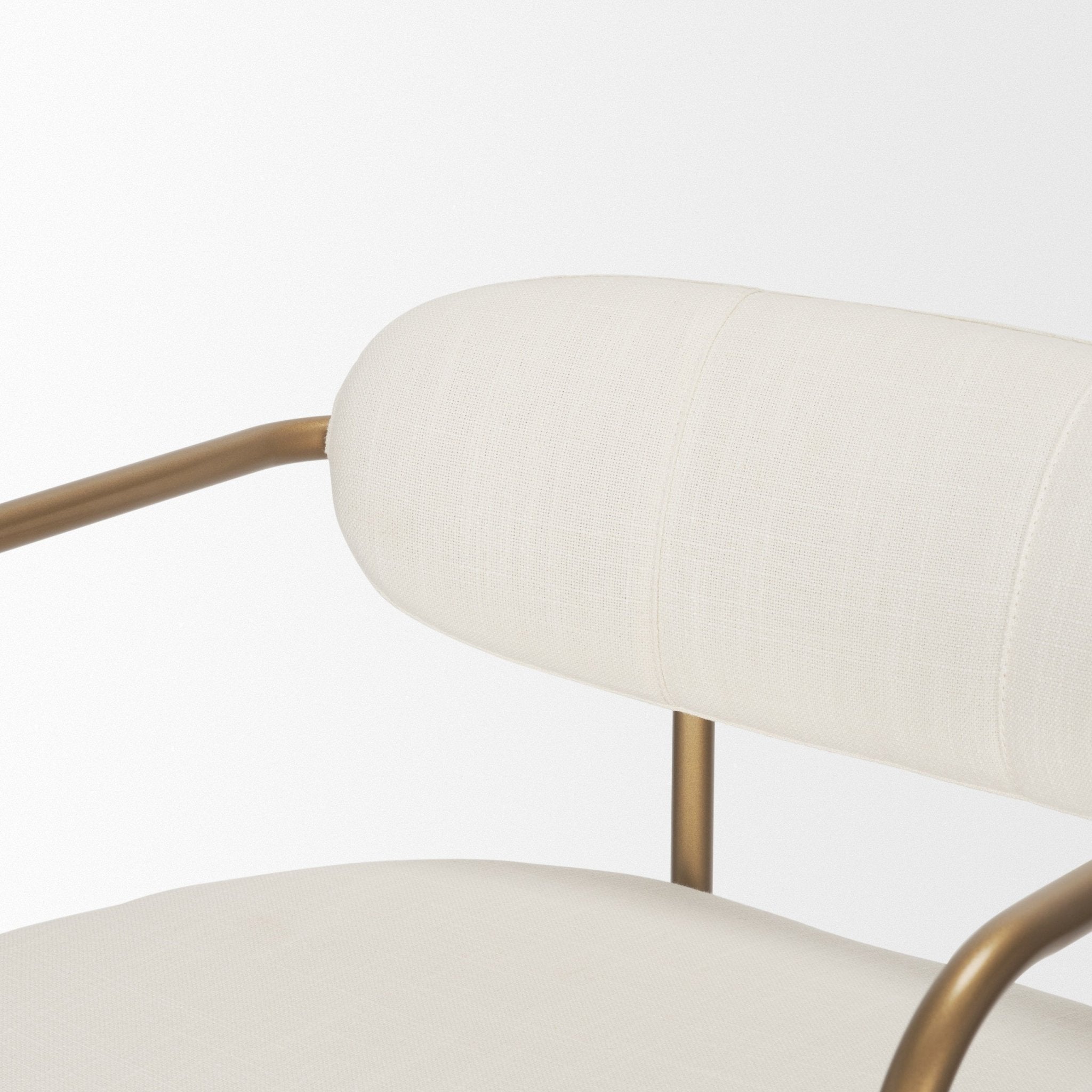 Parker 30" Seat Height Cream Fabric Seat Gold Metal Bar Stool - Central Designs