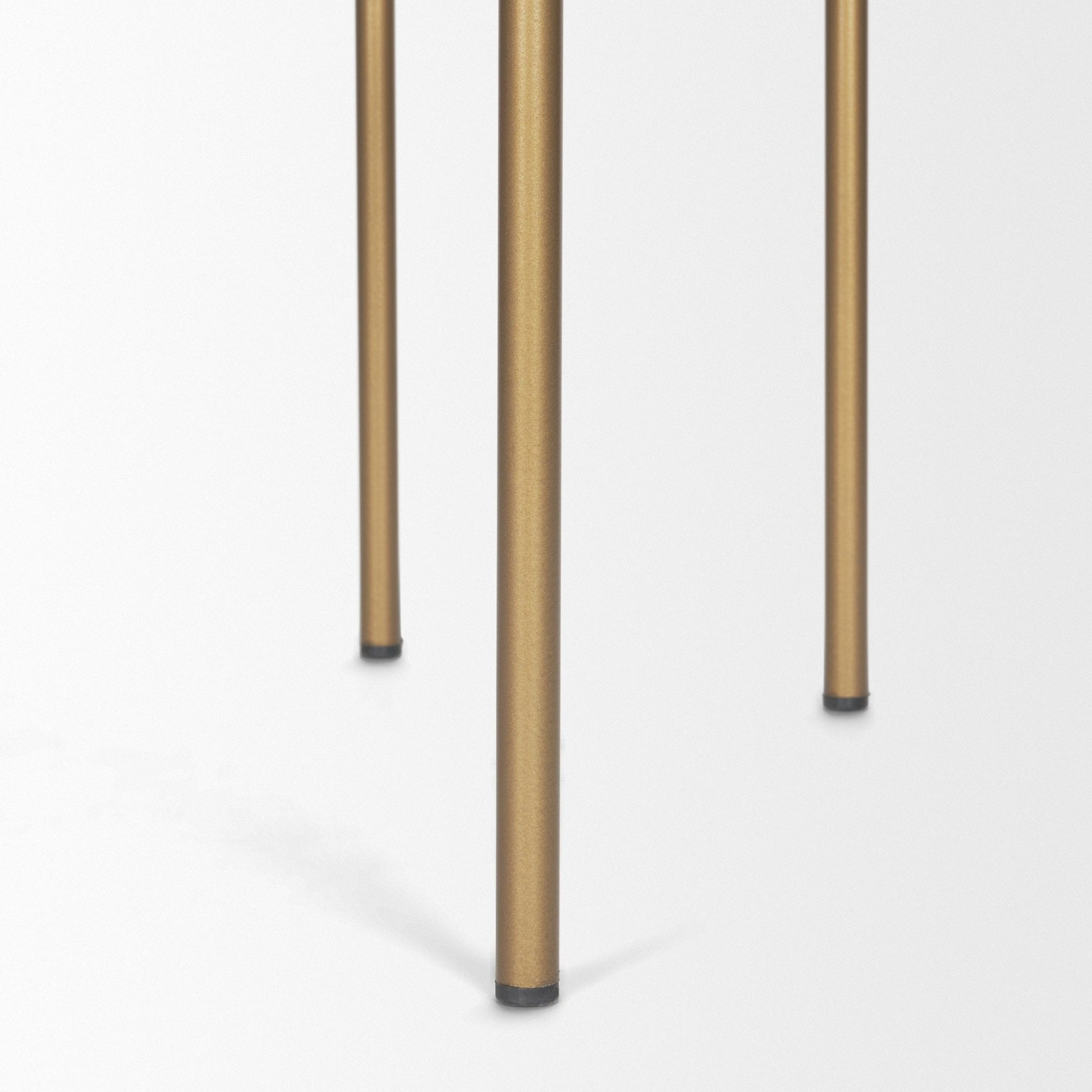 Parker 30" Seat Height Cream Fabric Seat Gold Metal Bar Stool - Central Designs