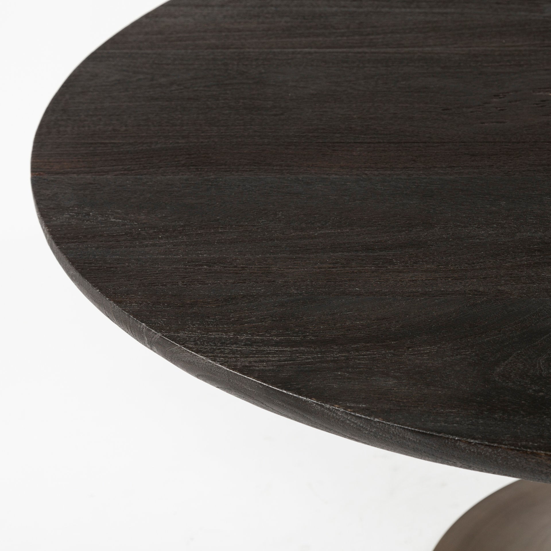 McLeod II 54 L x 54 W x 28.75 H Round Brown Solid Wood Top Gold Metal Base Dining Table - Central Designs