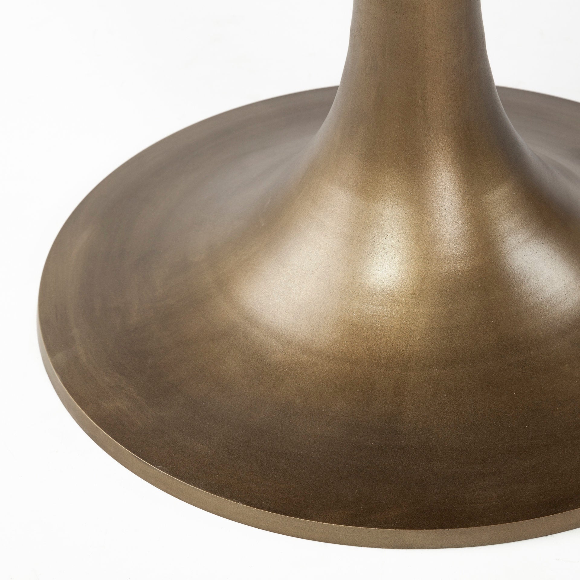 McLeod II 54 L x 54 W x 28.75 H Round Brown Solid Wood Top Gold Metal Base Dining Table - Central Designs