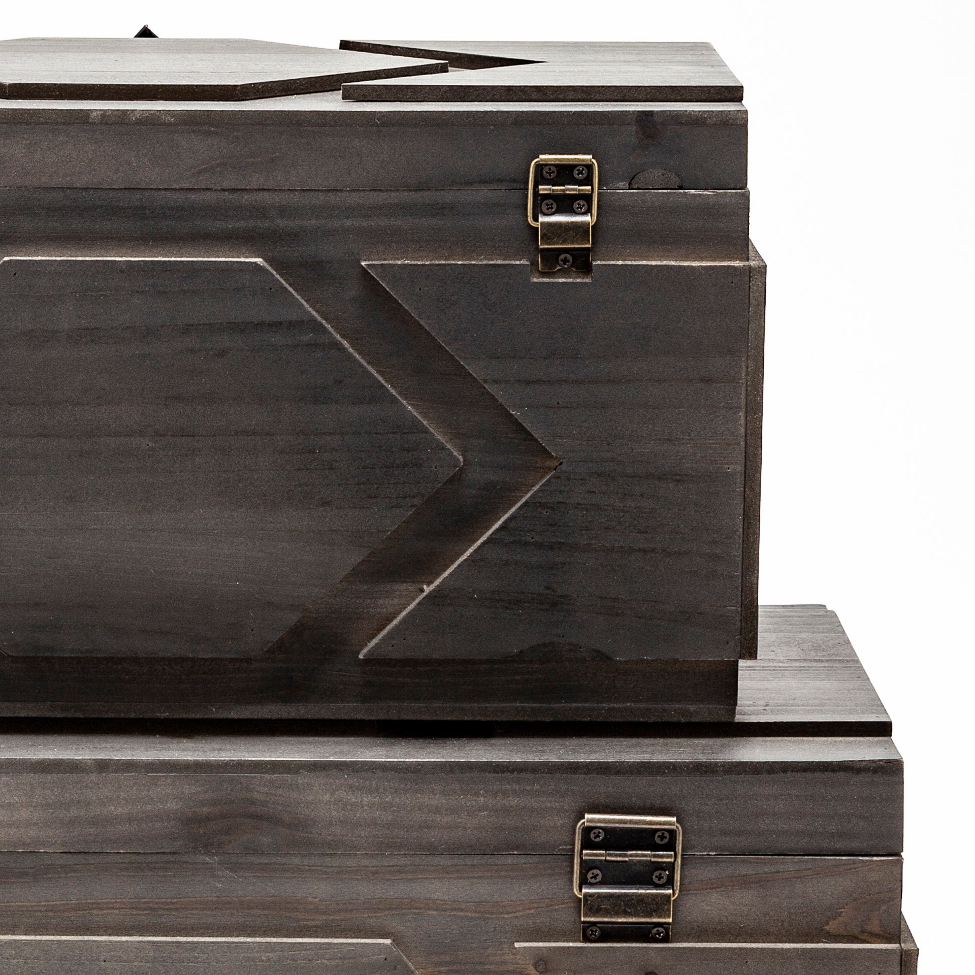 Cassia Set of 2 Brown Wooden Boxes - Central Designs