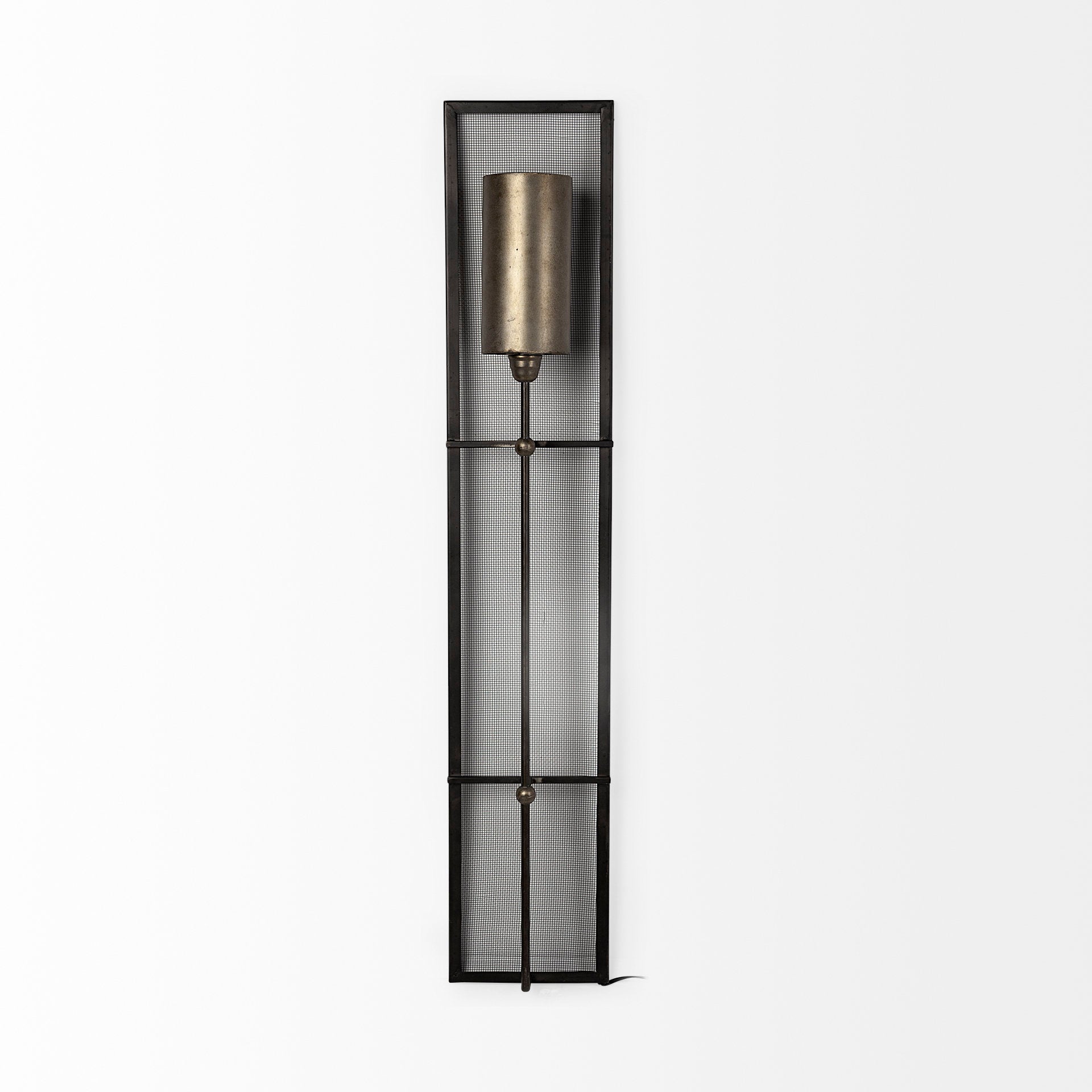Newcomb 7x53.5 Gold/Black Metal Meshed Rectangular Wall Sconce