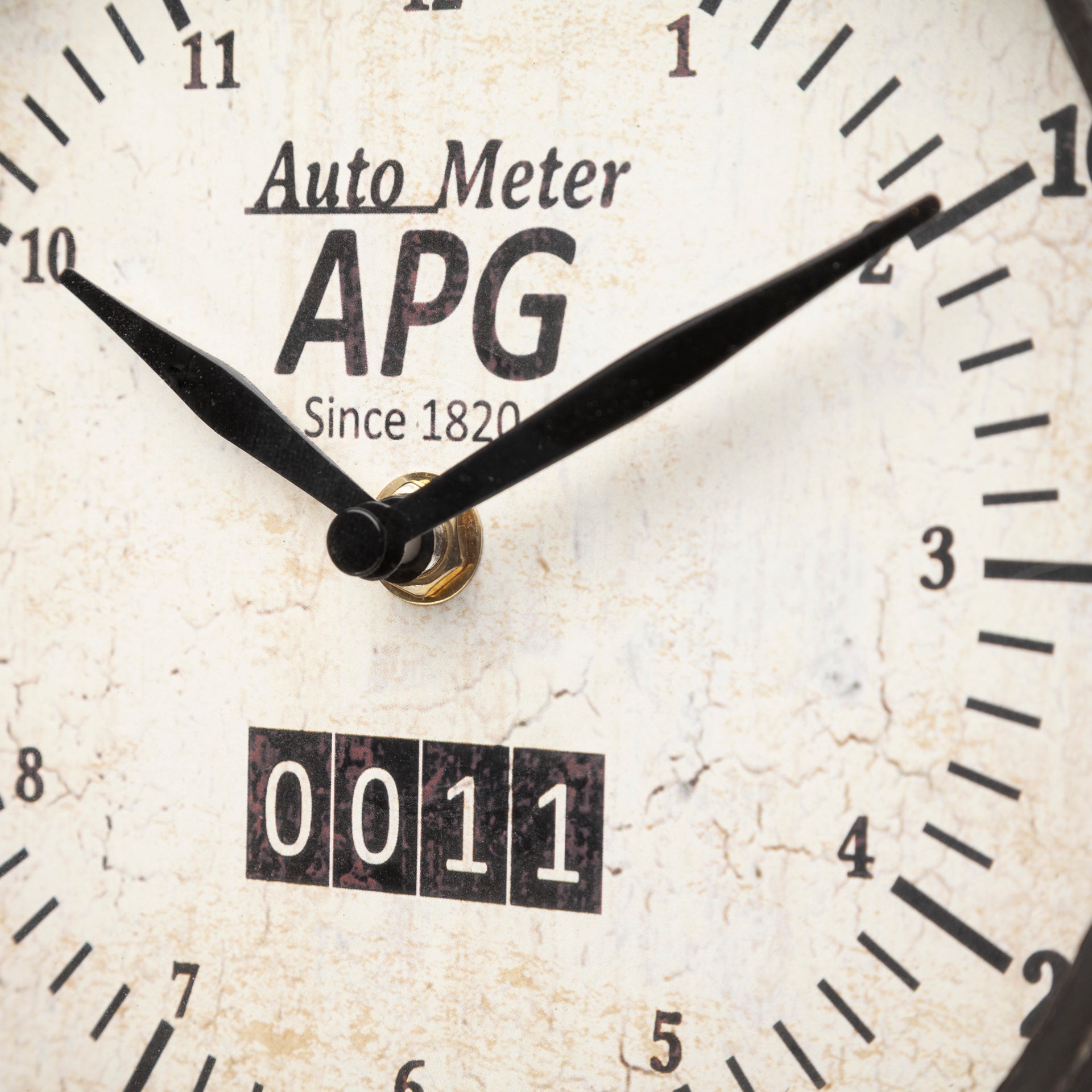 Attalack II Black Metal Round Face Table Clock - Central Designs