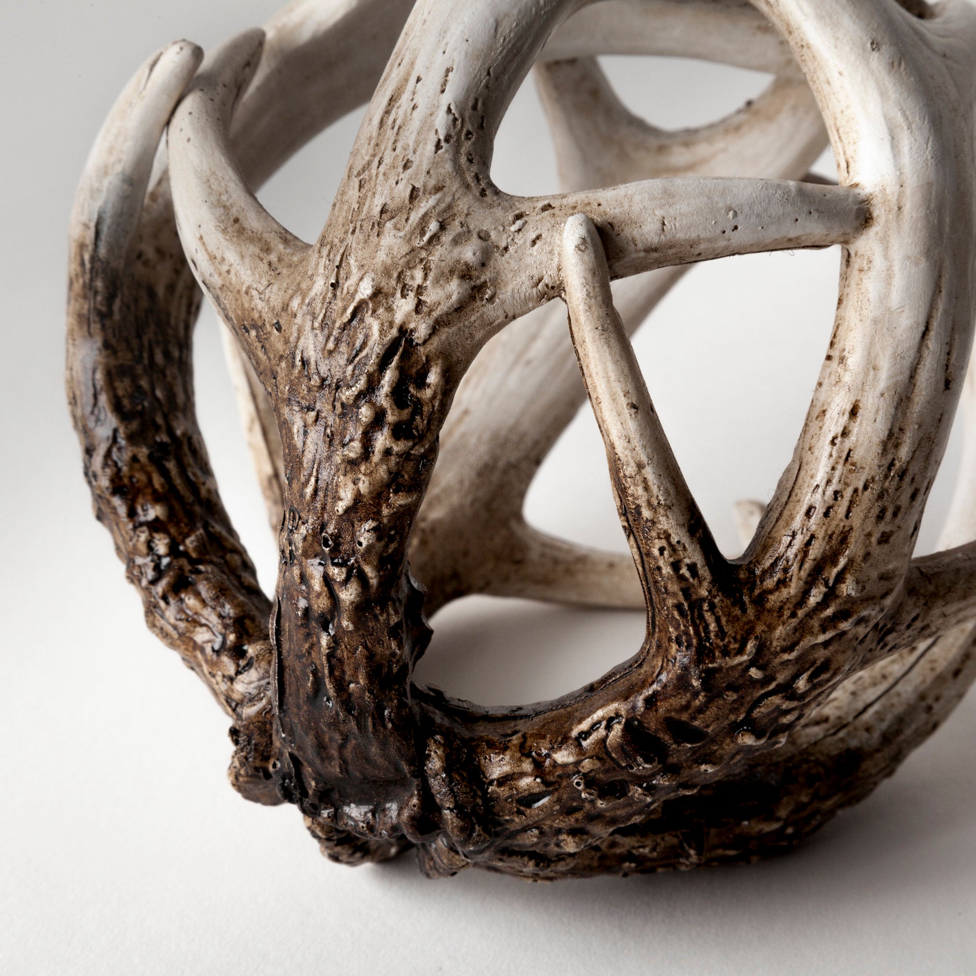 Ramus I (Small) 5L x 5W Brown Antler Shaped Decorative Resin Orb Ball - Central Designs