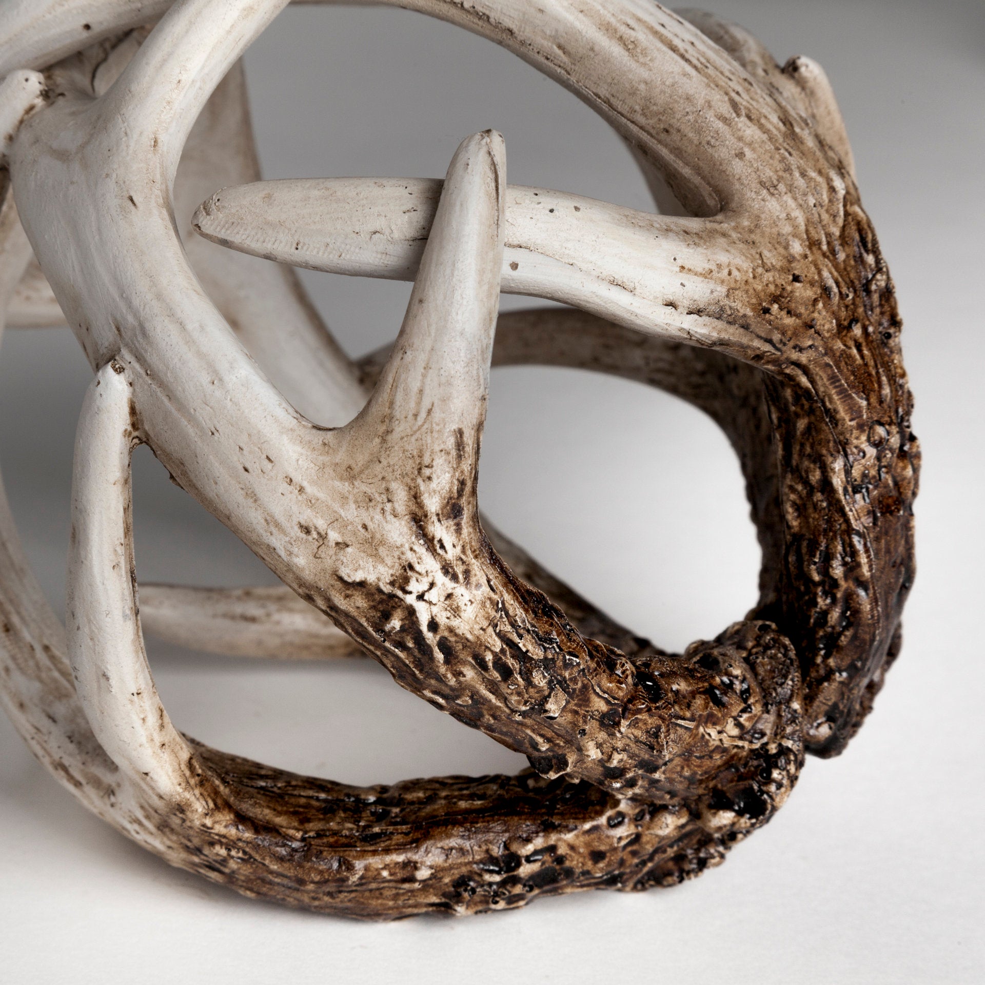 Ramus I (Small) 5L x 5W Brown Antler Shaped Decorative Resin Orb Ball - Central Designs