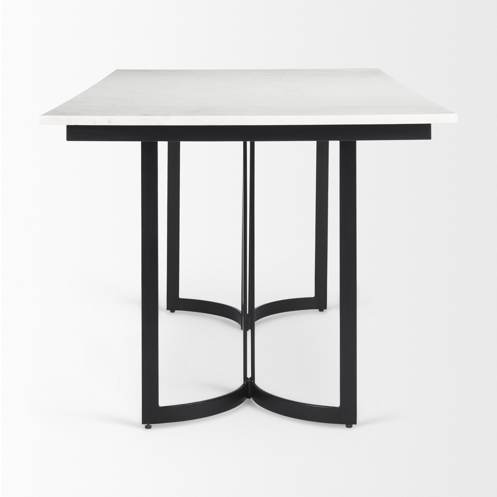 Tanner I 71L x 35W Rectangular White Marble W/ Metal Base Dining Table - Central Designs