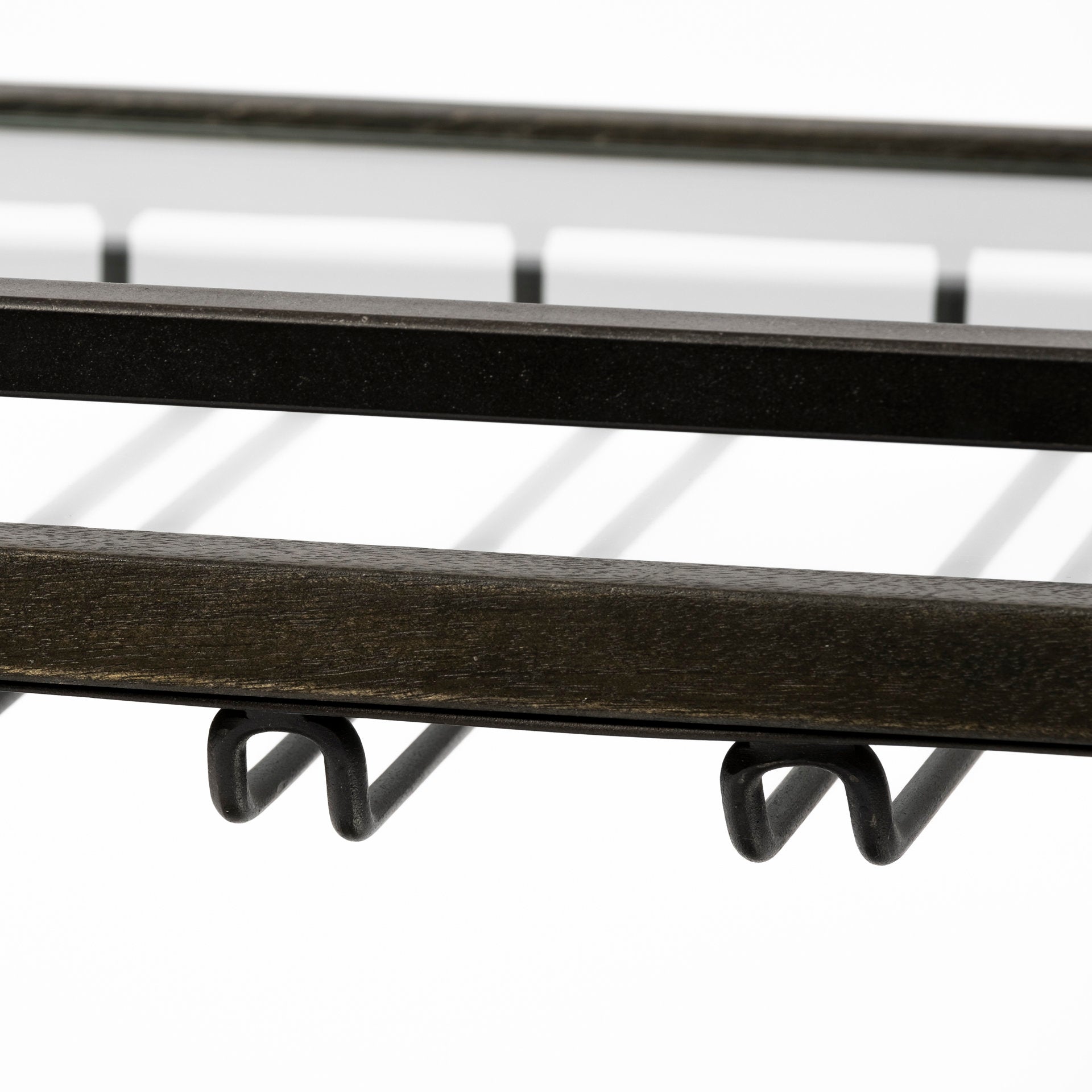 Chriselle Black Metal And Glass Two Tier Bar Cart - Central Designs