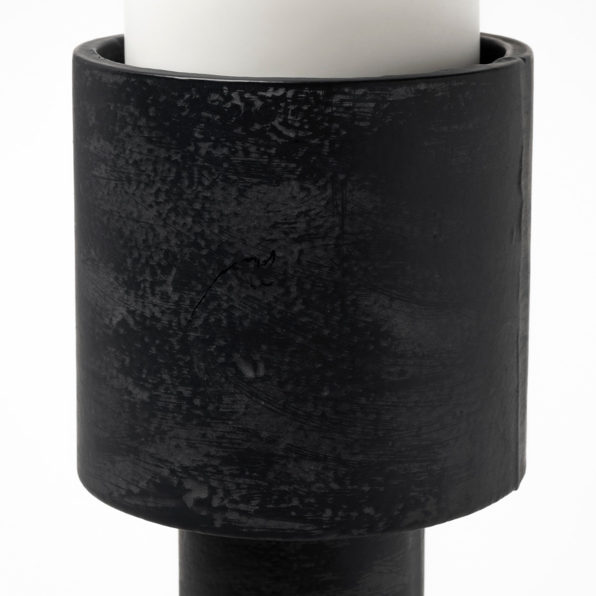 Bolton I 3.9L x 3.9W x 10.6H Black Metal Table Candle Holders - Central Designs