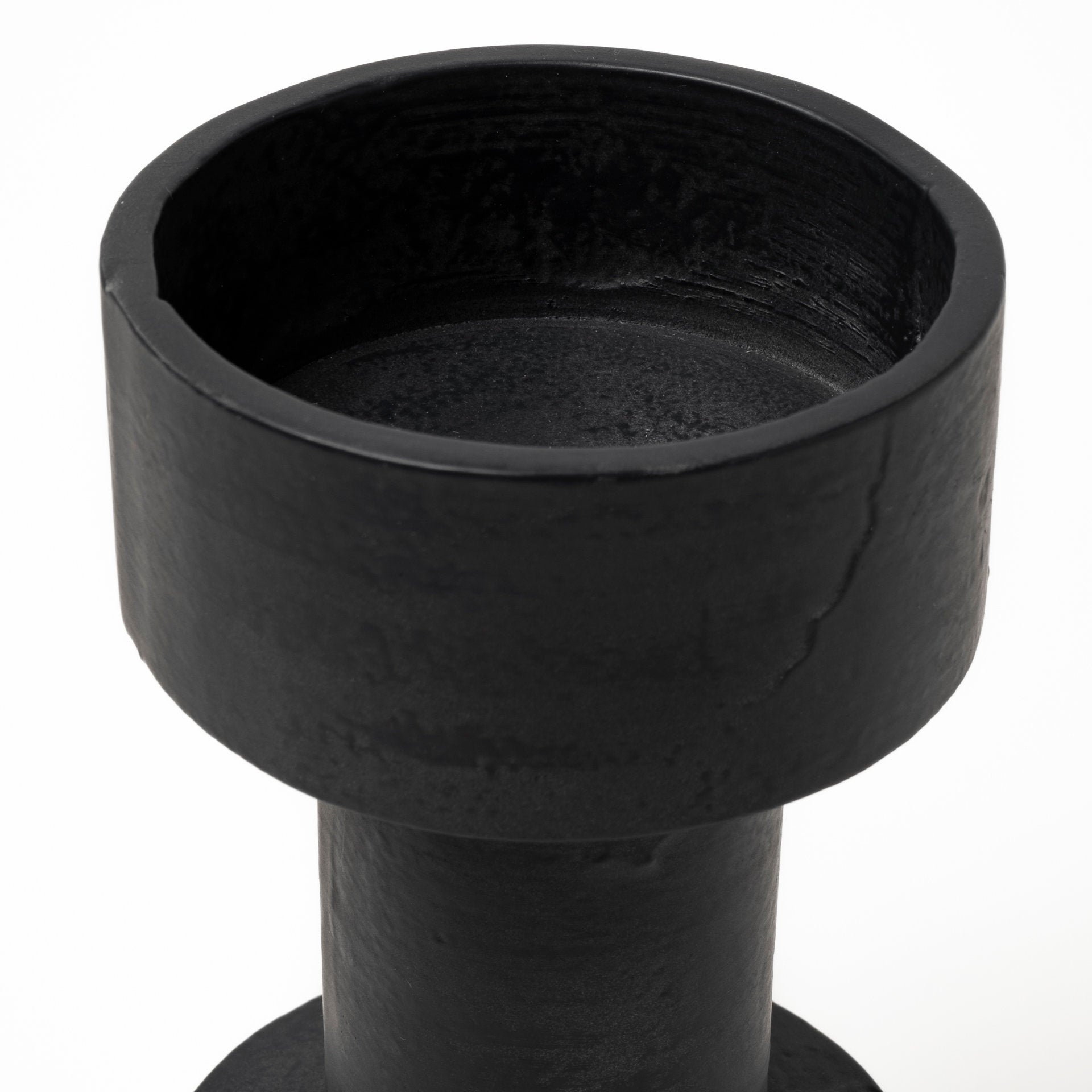 Bolton I 3.9L x 3.9W x 10.6H Black Metal Table Candle Holders - Central Designs
