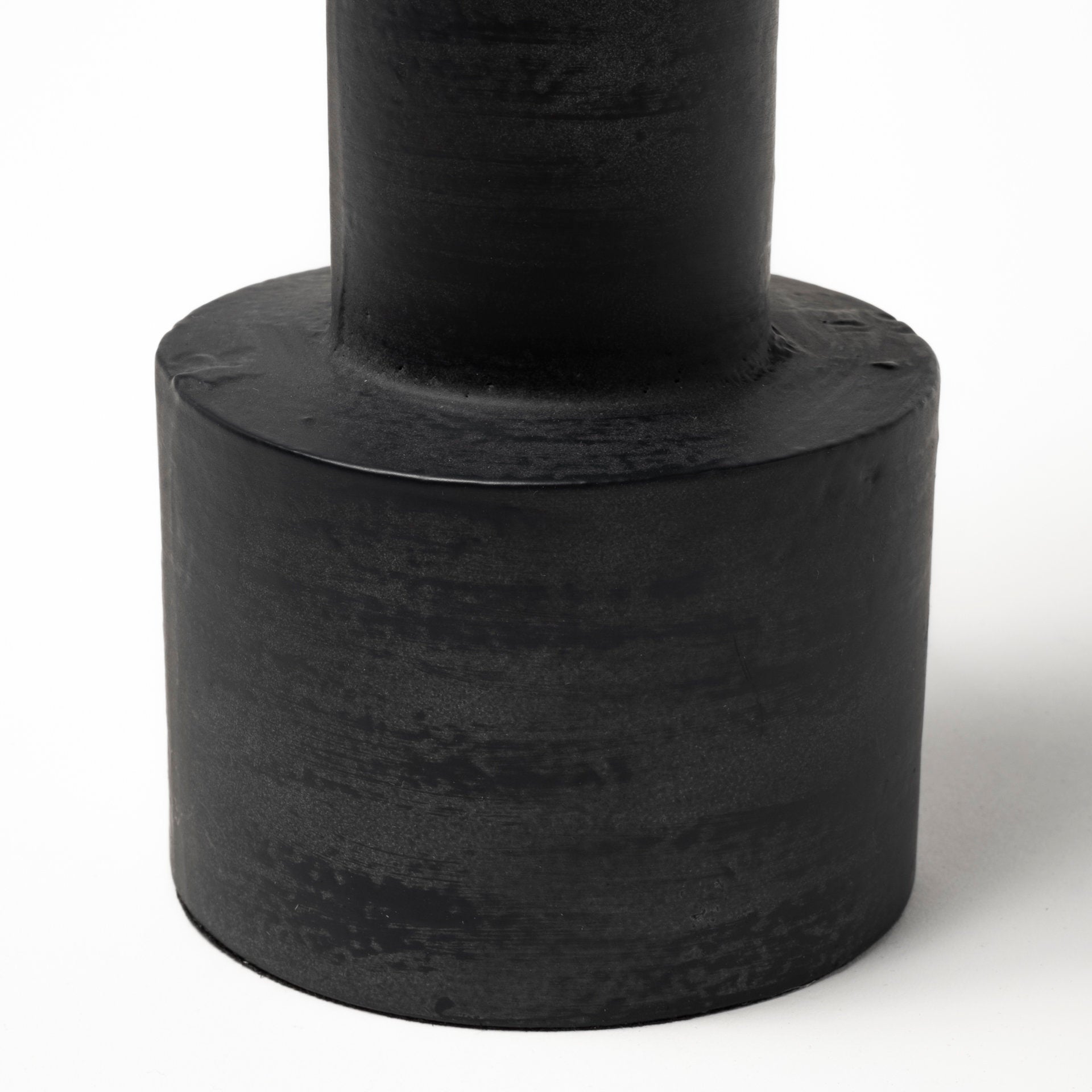 Bolton I 3.9L x 3.9W x 10.6H Black Metal Table Candle Holders - Central Designs