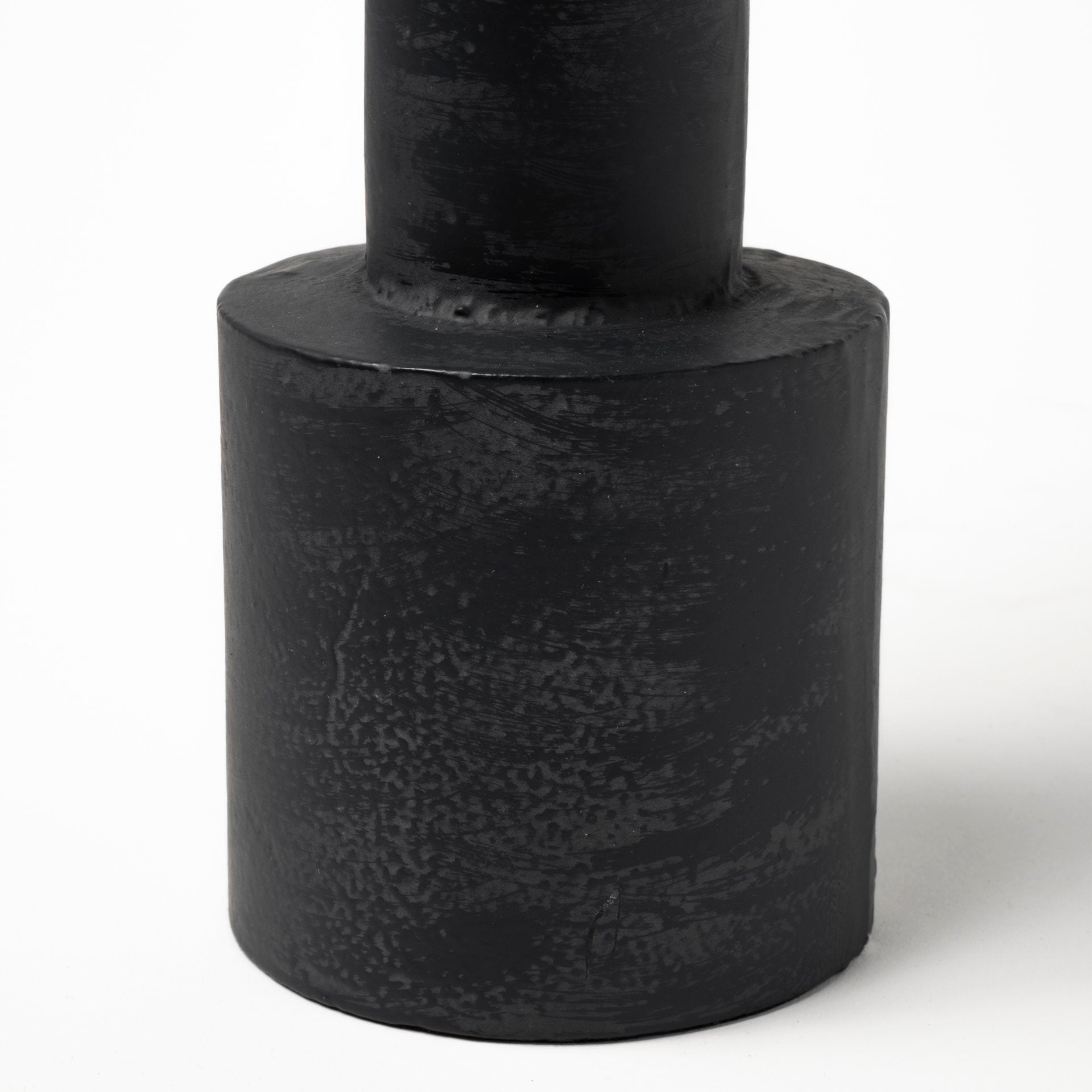 Bolton I 3.9L x 3.9W x 10.6H Black Metal Table Candle Holders - Central Designs