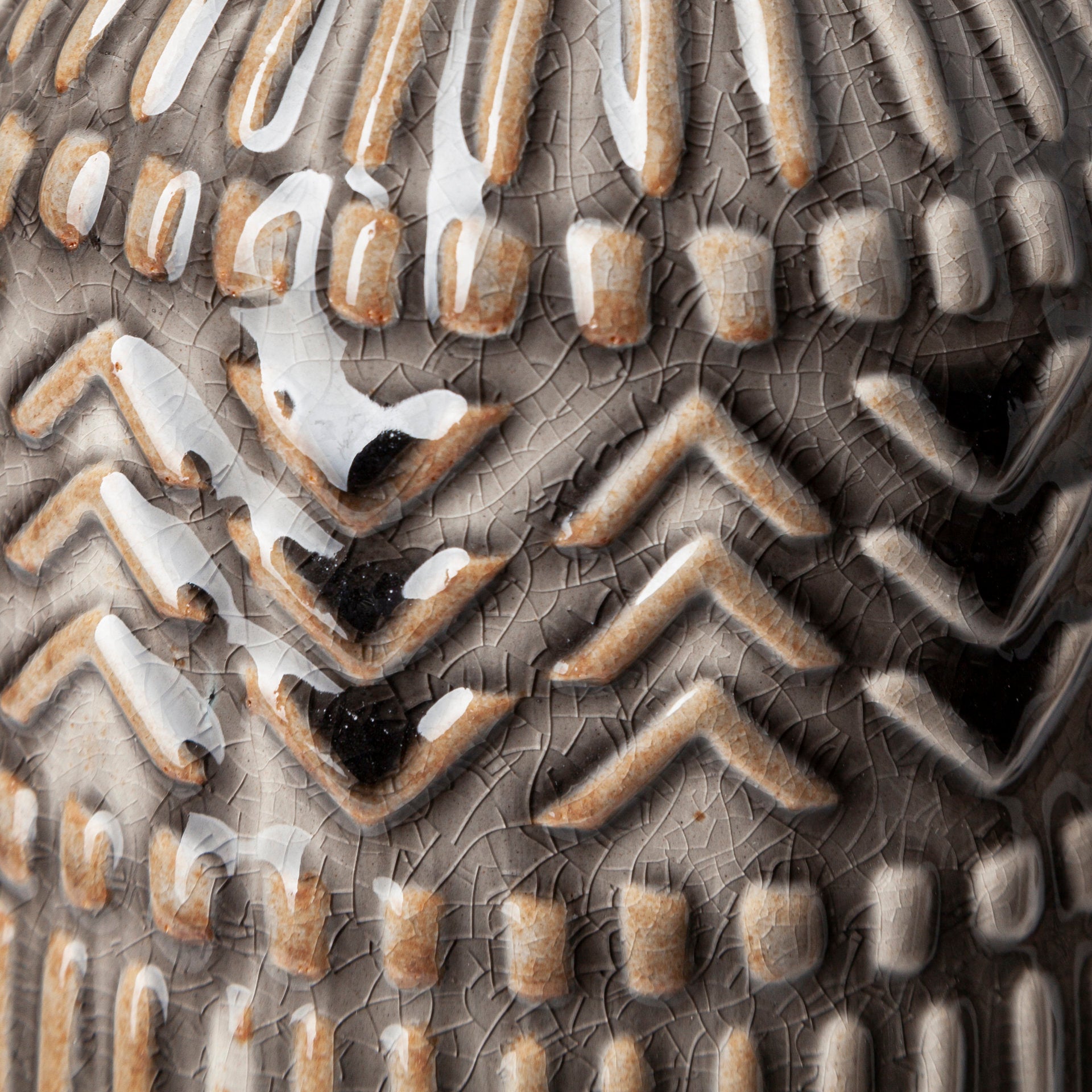 Riker III Large Dark Gray Cream Ceramic Vase - Central Designs