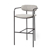 Parker Gray Fabric Seat Black Metal Bar Stool - Central Designs