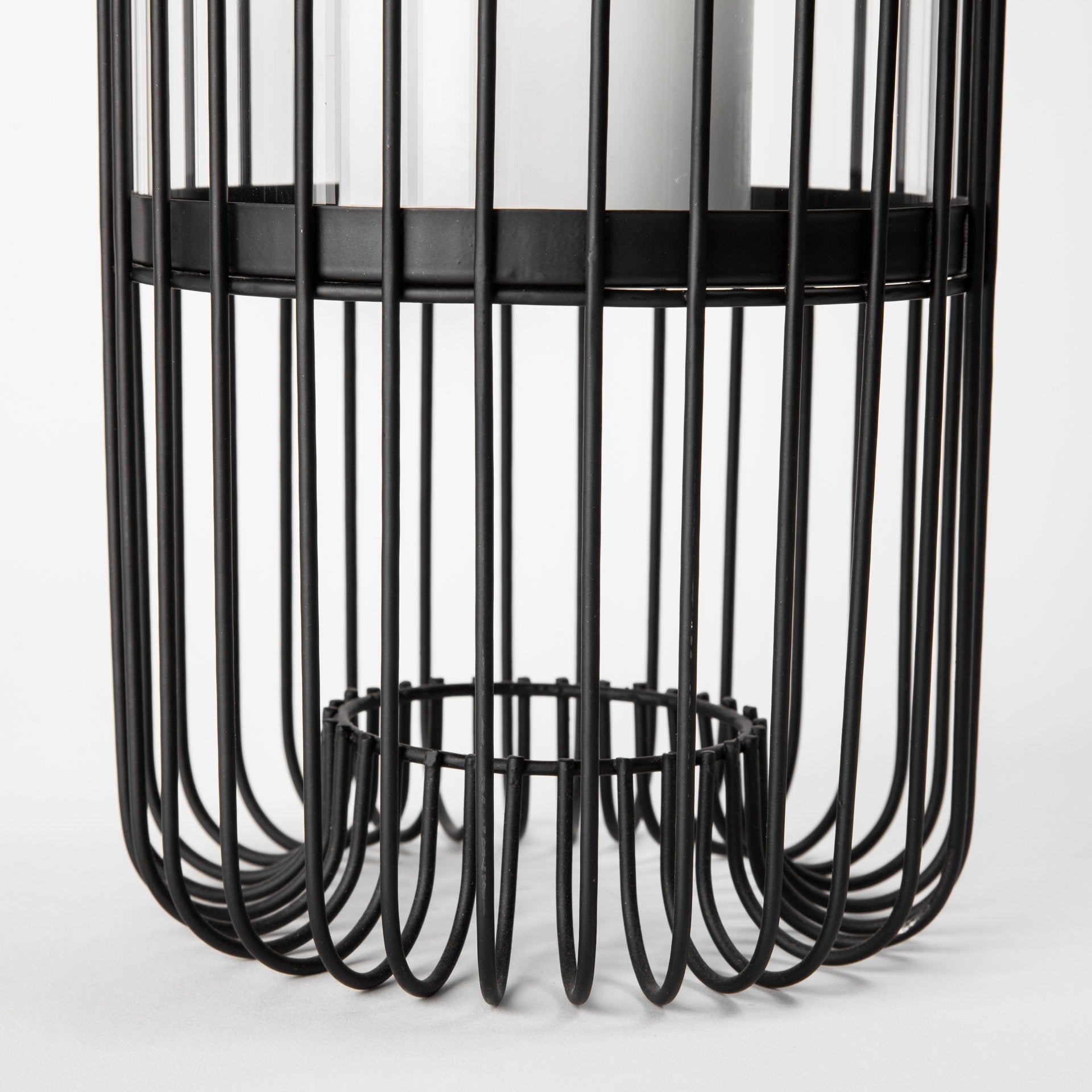 Velo II Large Black Metal Cylindrical Table Candle Holder - Central Designs