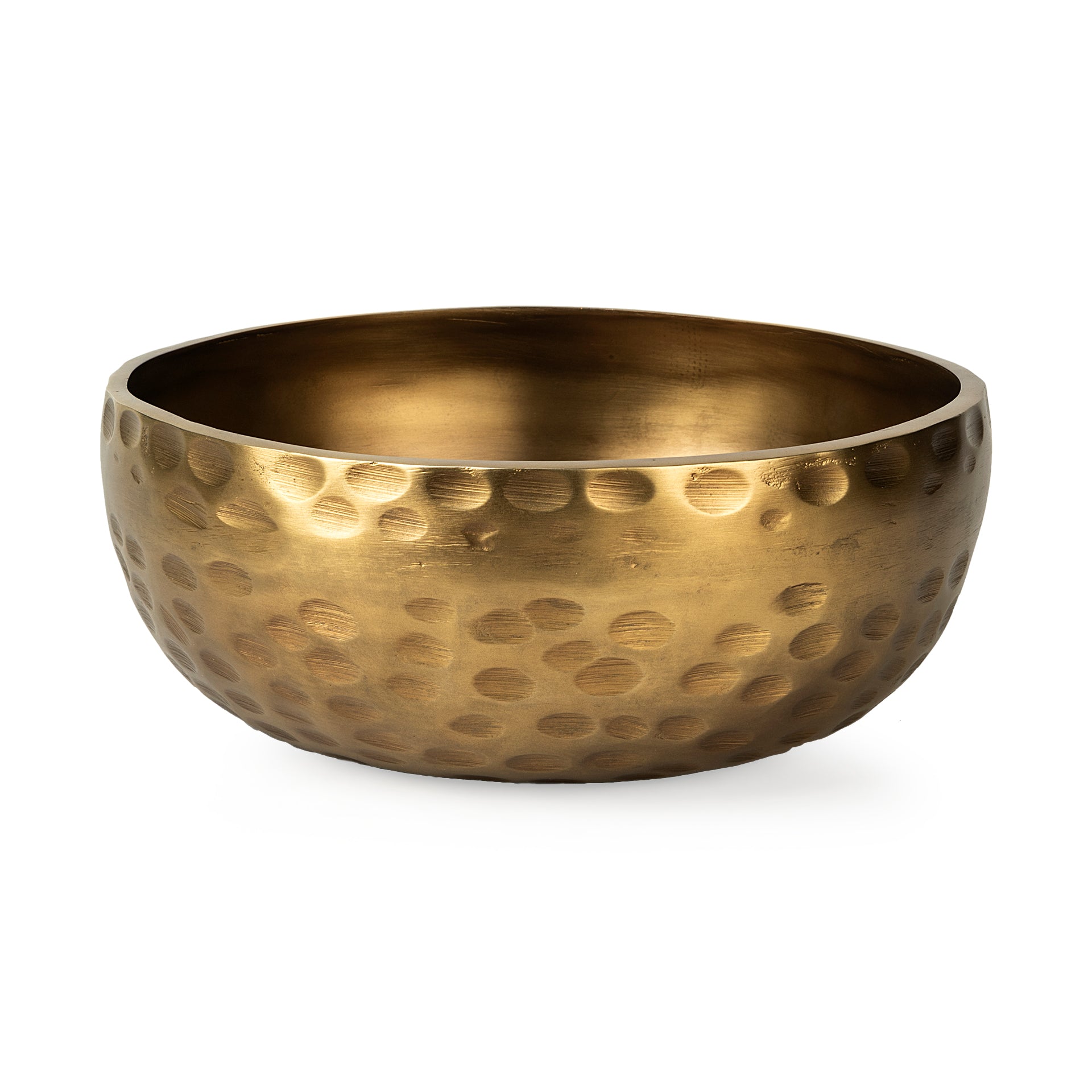Karmel 12L x 12W Gold Hammered Aluminum Bowl - Central Designs