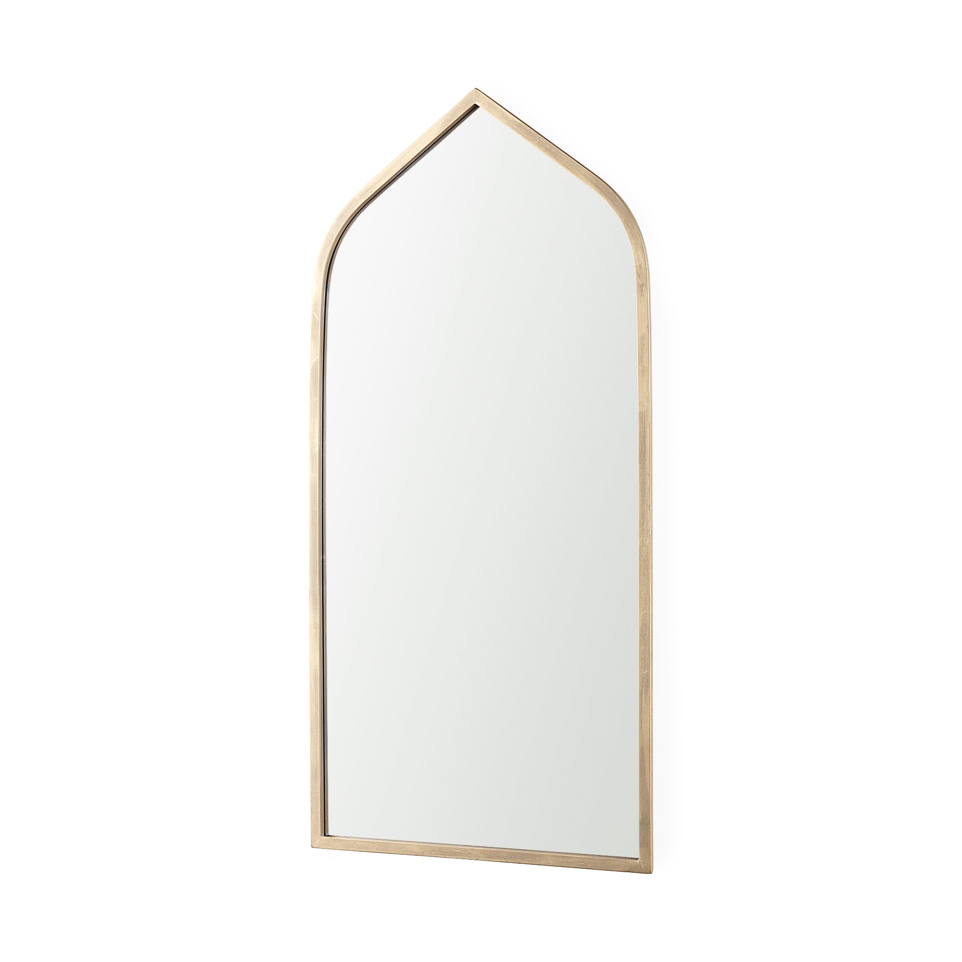 Giovanna 23.6L x 1.2W x 48.8H Gold Metal Frame Ogee Arch Vanity Mirror - Central Designs