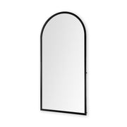Giovanna 23.6L x 1.2W x 48.8H Black Metal Frame Rounded Arch Vanity Mirror - Central Designs
