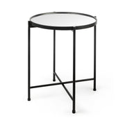 Samantha (Small) Black Mirror Top Accent Table - Central Designs