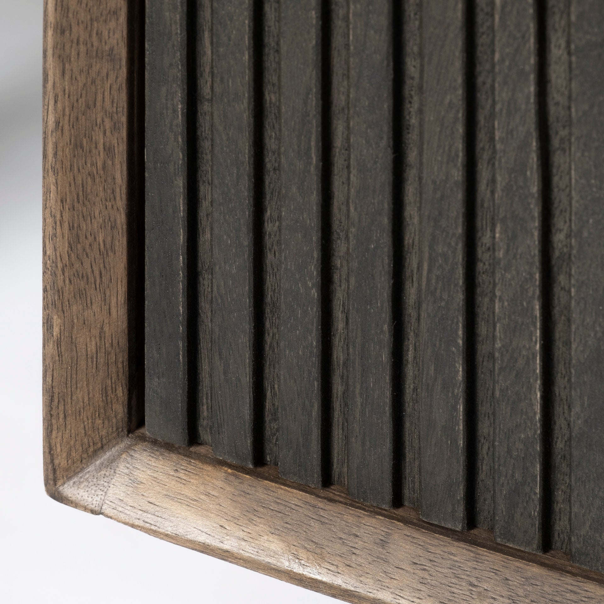 Grace I Two - Toned Brown Solid Wood TV Stand Media Console with Slated Doors, TV up to 82" - Central Designs