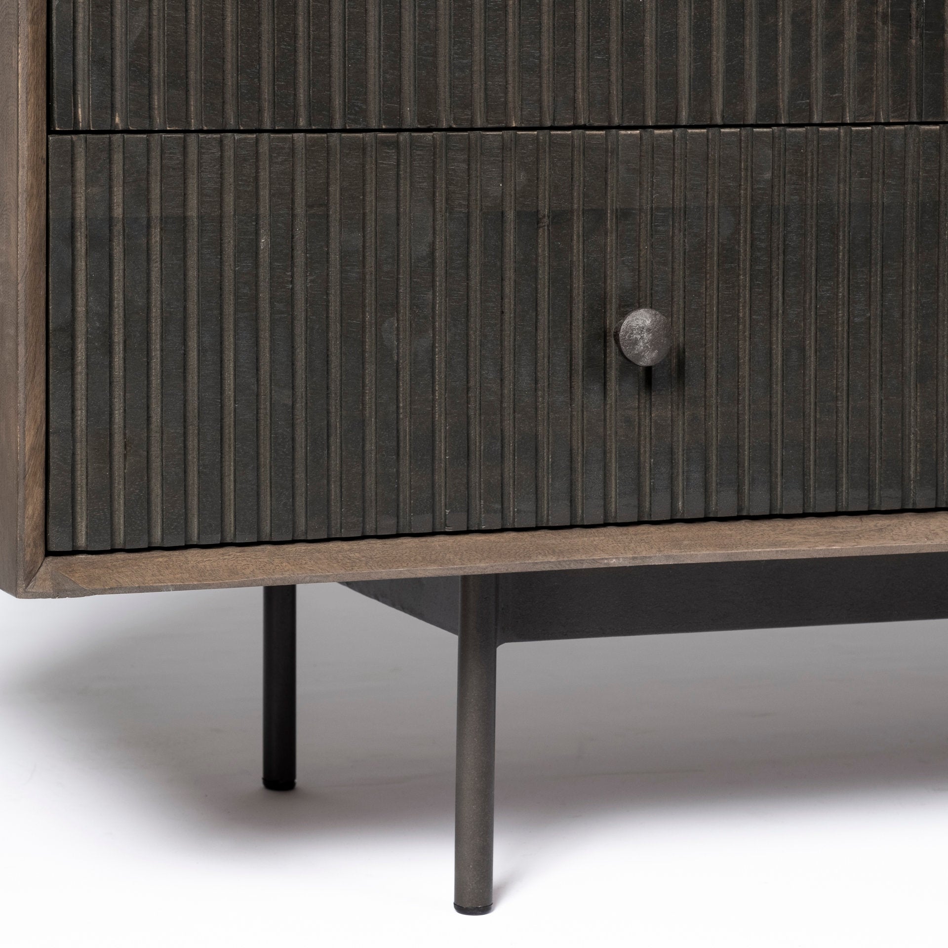 Grace 70Wx18.5Lx31.25H Two - Tone Brown Solid Wood 6 Drawer Sideboard - Central Designs