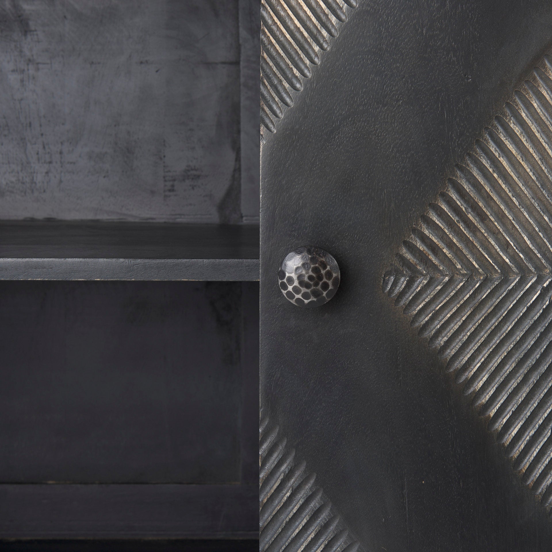 Hogarth I 72x15 Two - Tone Brown Solid Wood Base Silver Frame 4 Cabinet Sideboard - Central Designs