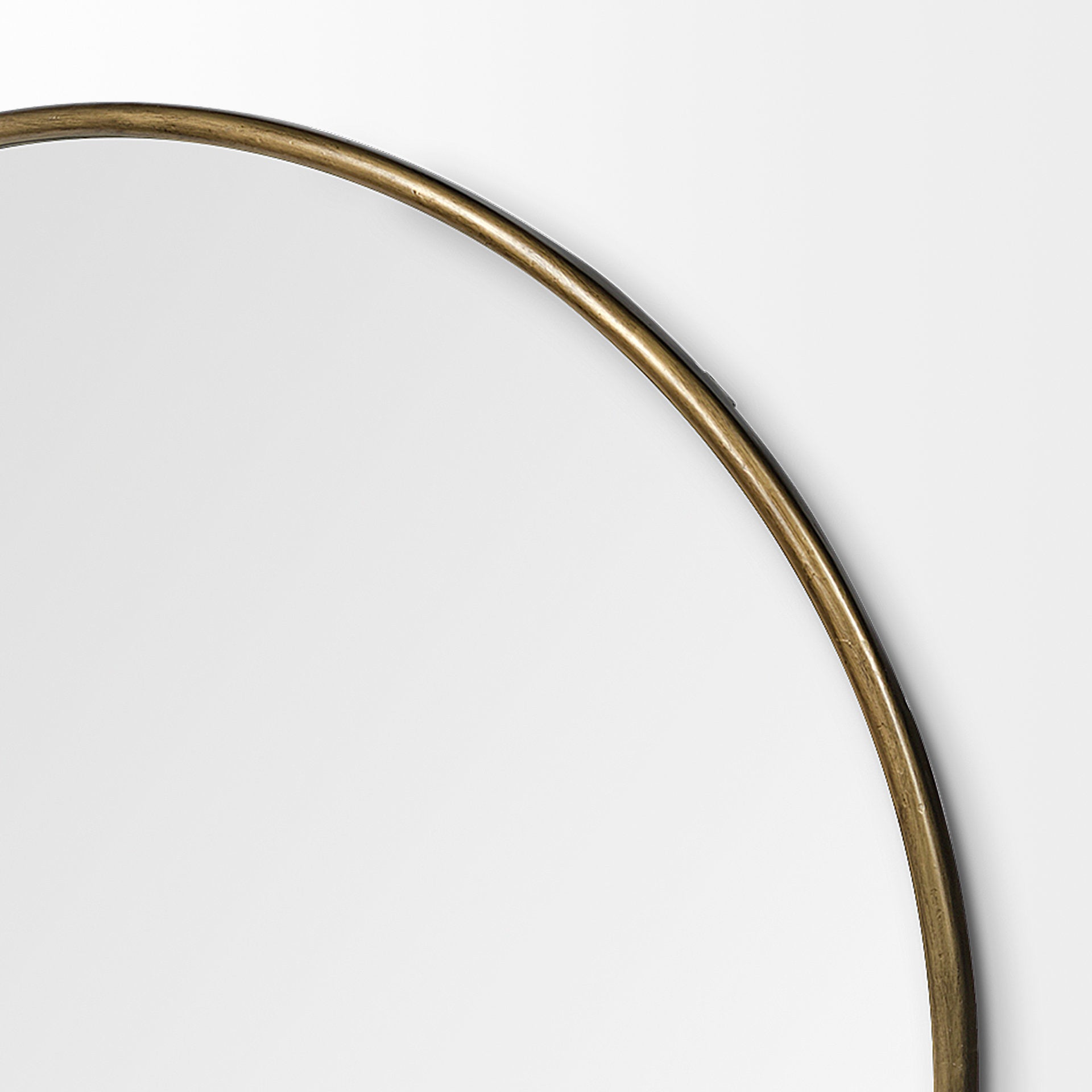 Piper 47.2L x 1.0W x 47.2H Large Gold Metal Round Wall Mirror - Central Designs