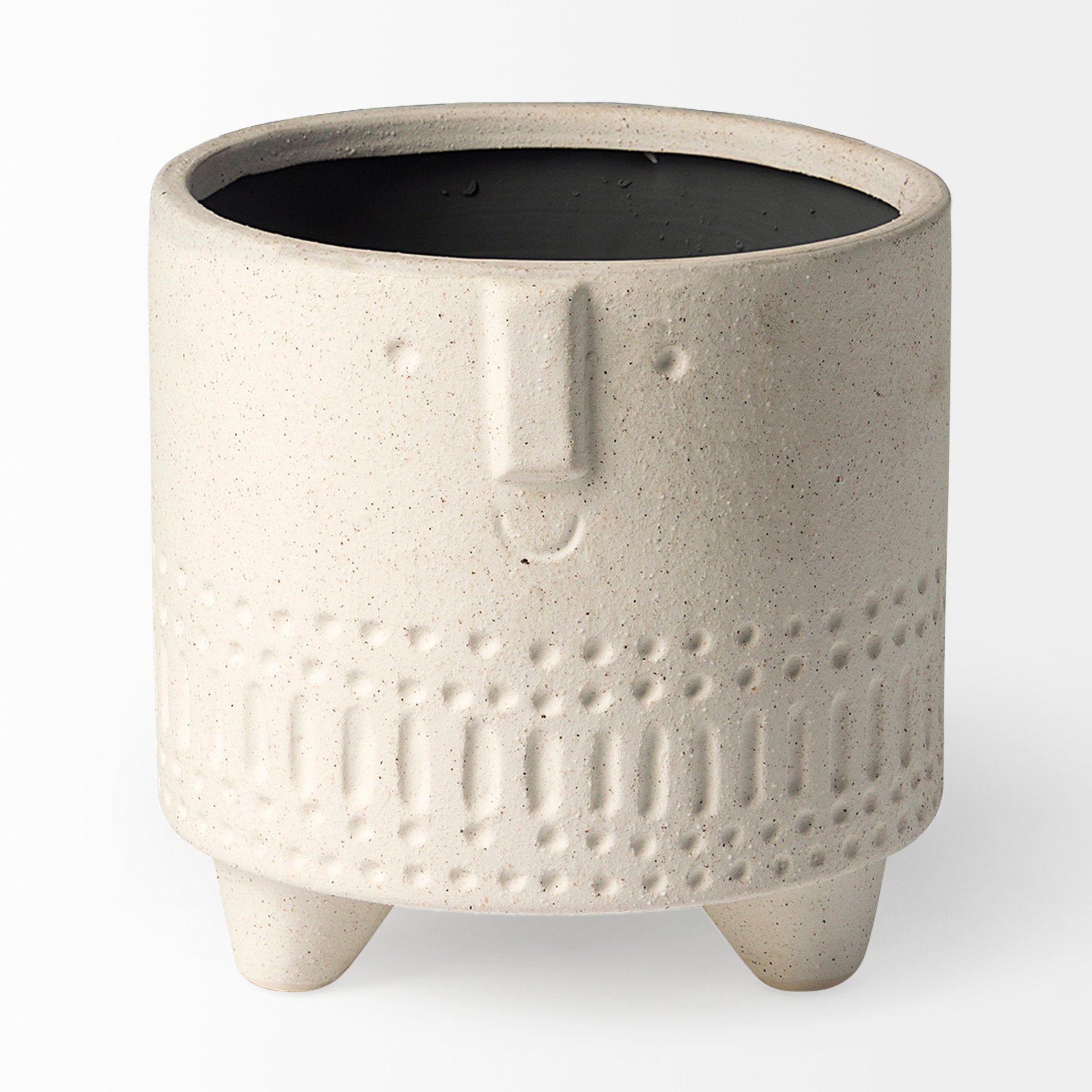 Jacob I Short White Ceramic Smiling Face Vase